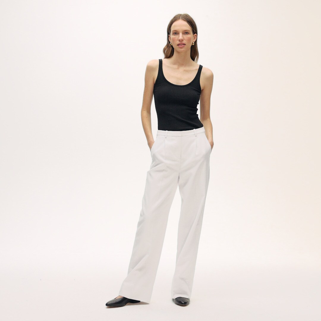 Essential wide-leg pant in Gramercy linen blend