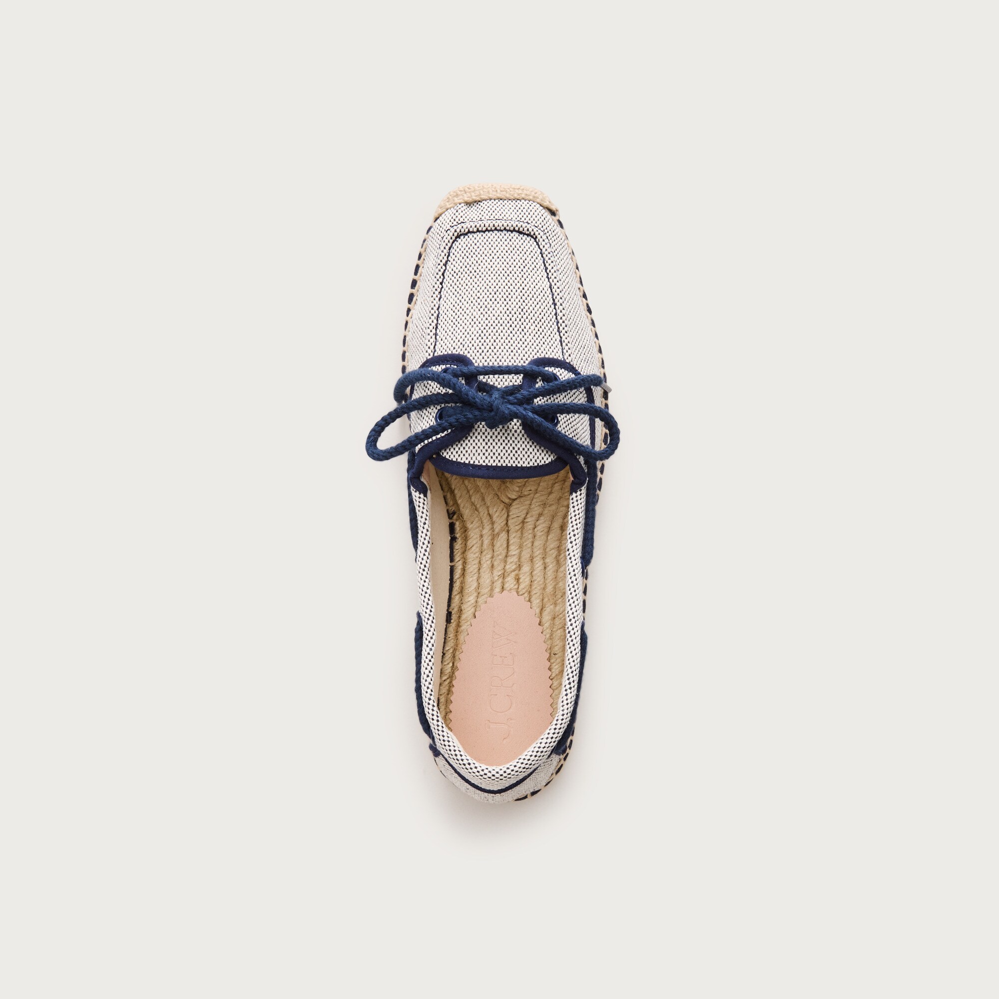 Made-in-Spain boat shoe espadrilles in marled canvas