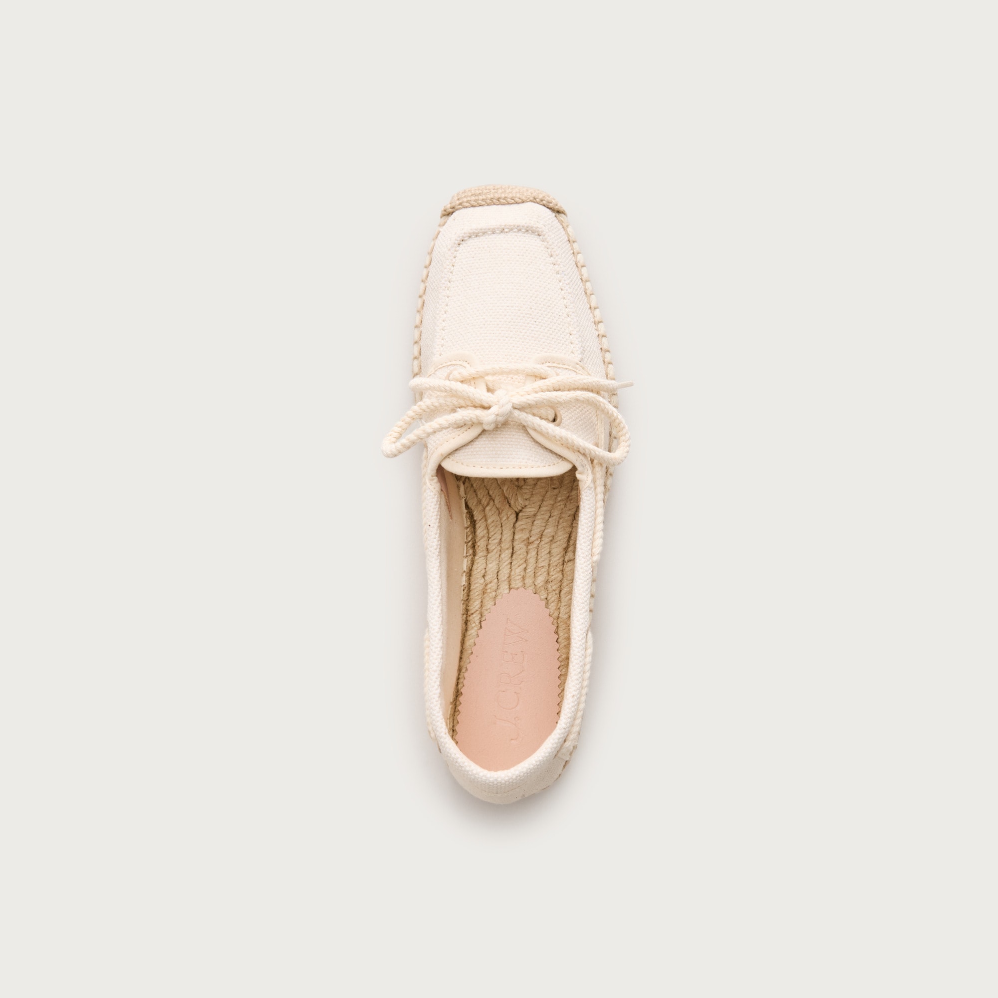 Made-in-Spain boat shoe espadrilles in marled canvas