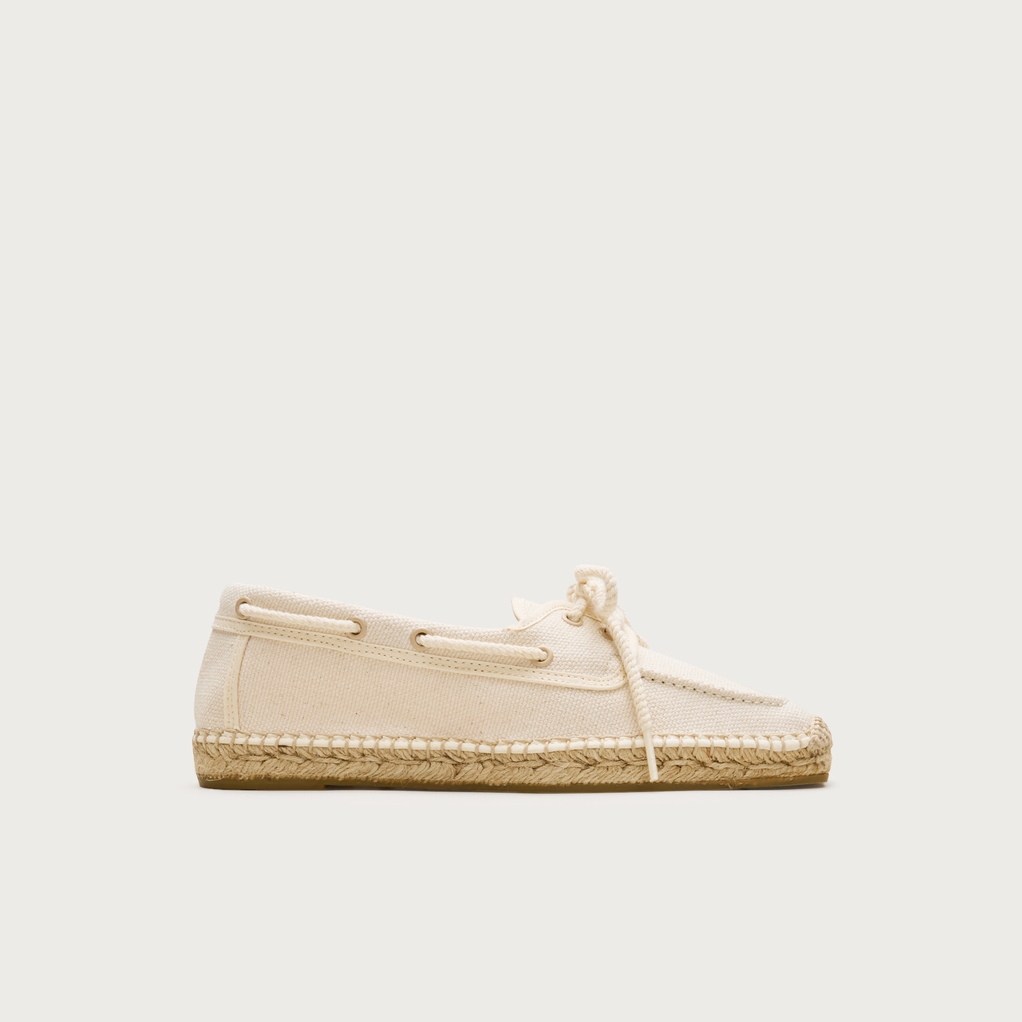 Made-in-Spain boat shoe espadrilles in marled canvas