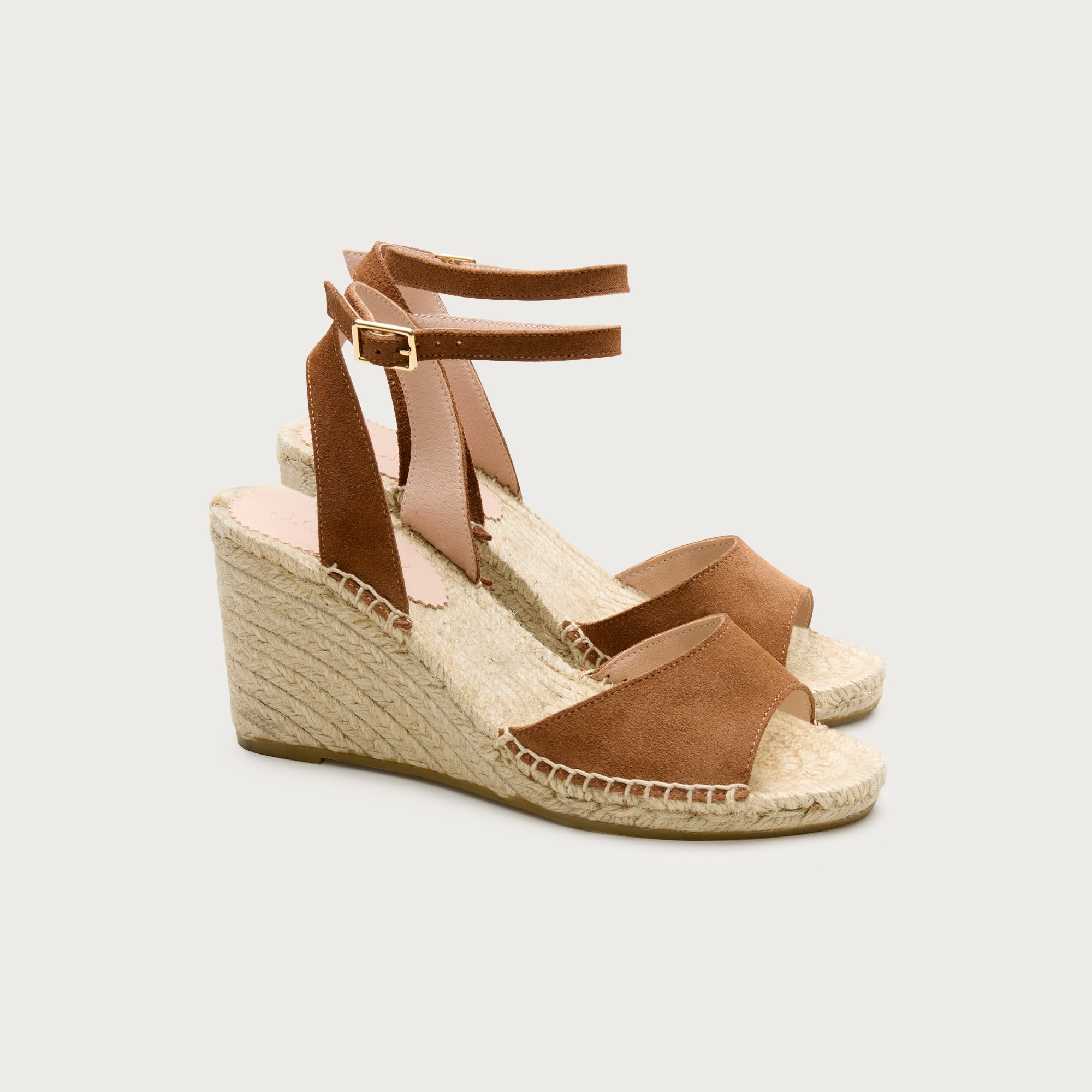 Made-in-Spain espadrille wedges in suede
