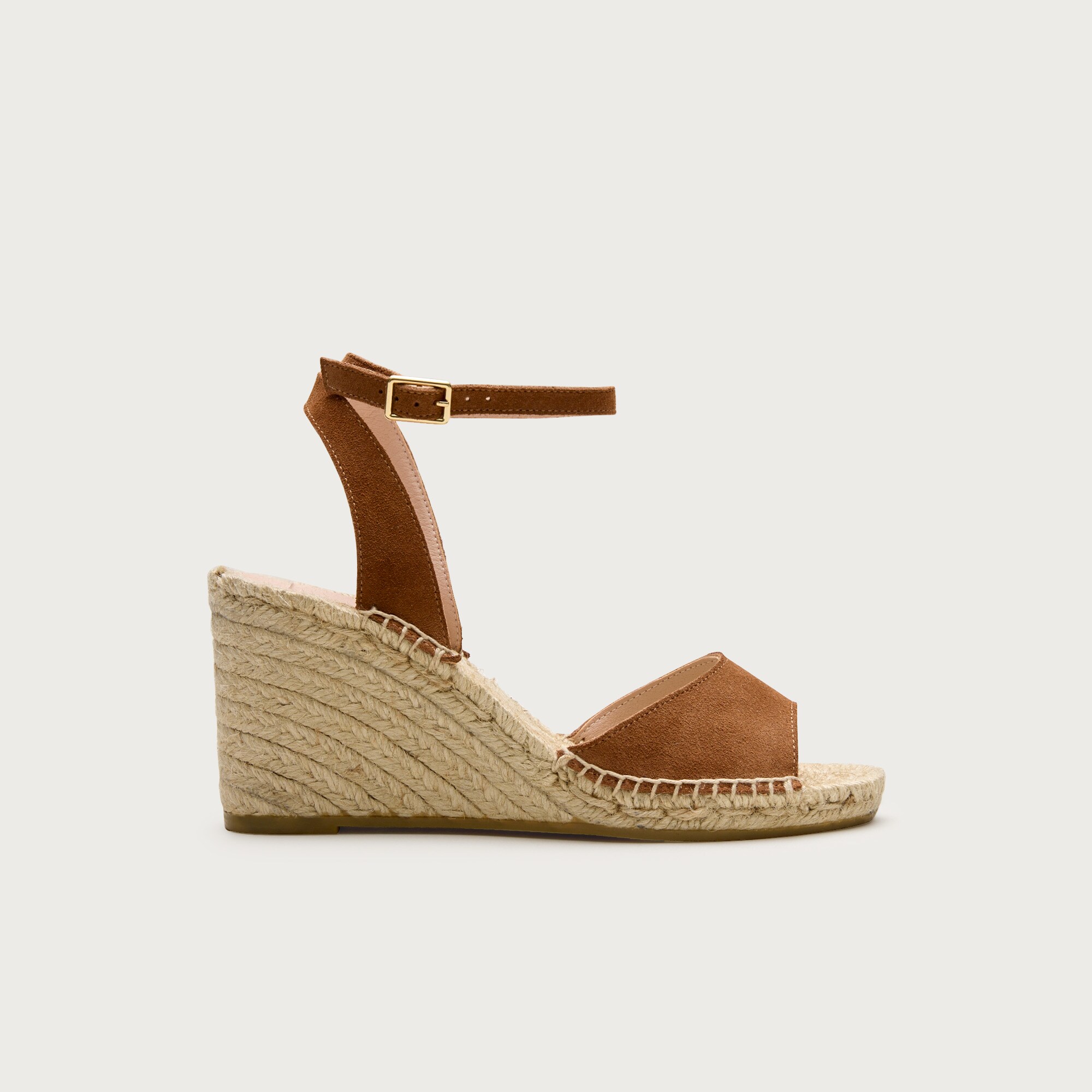 Made-in-Spain espadrille wedges in suede
