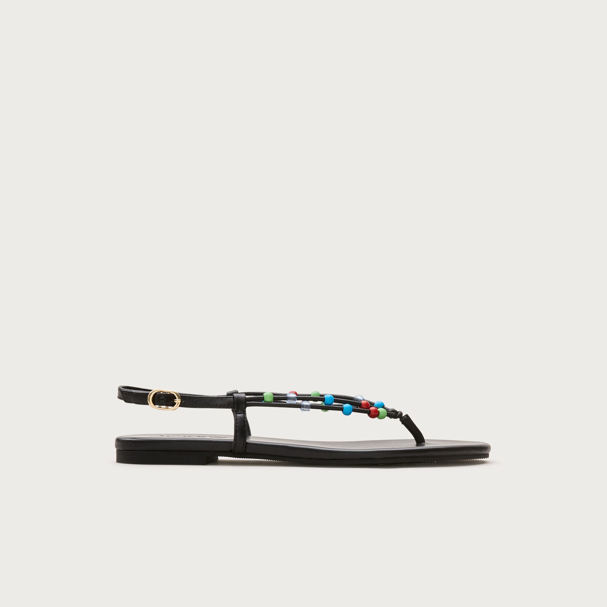 Audrey beaded slingback sandals in leather