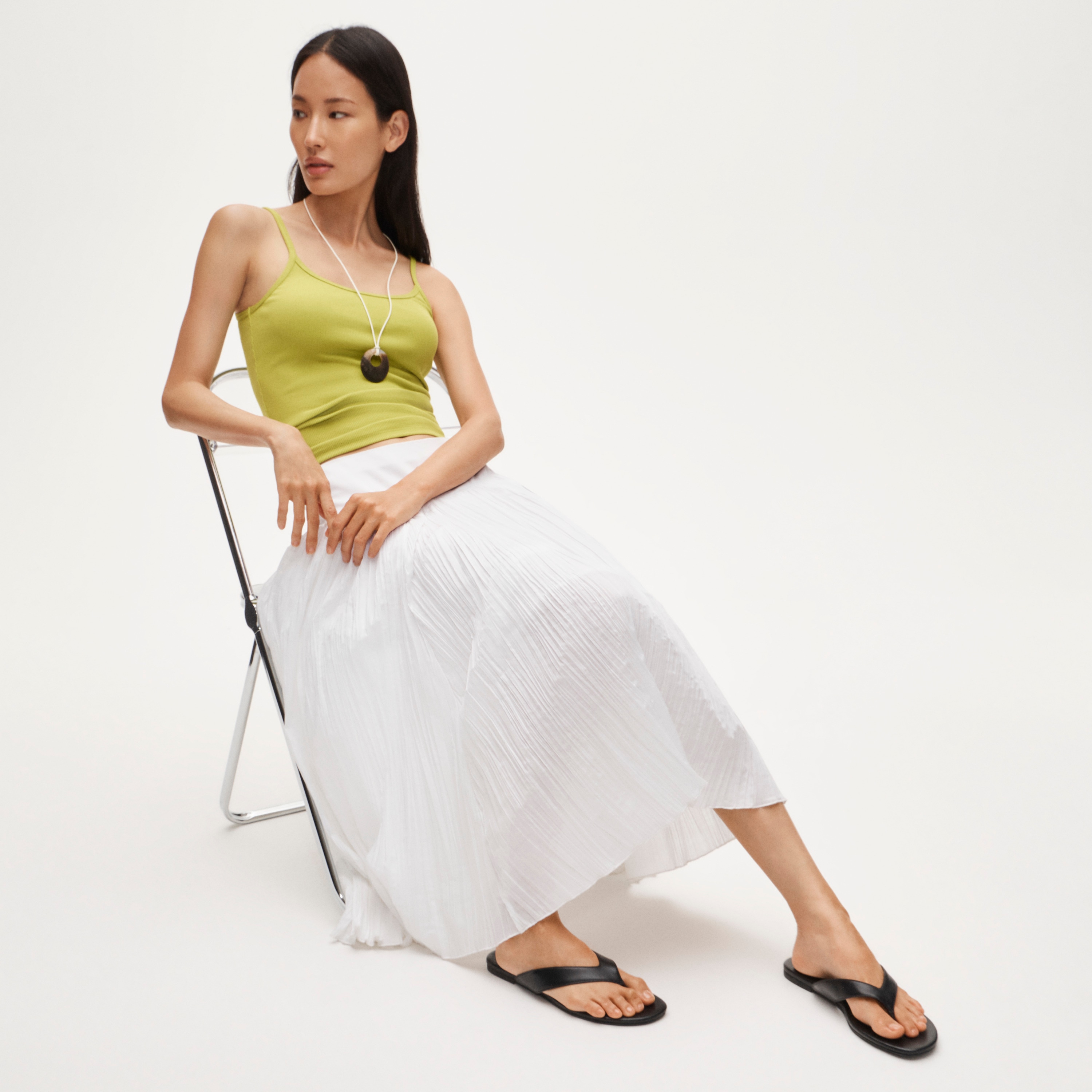 Audrey slim thong sandals in leather