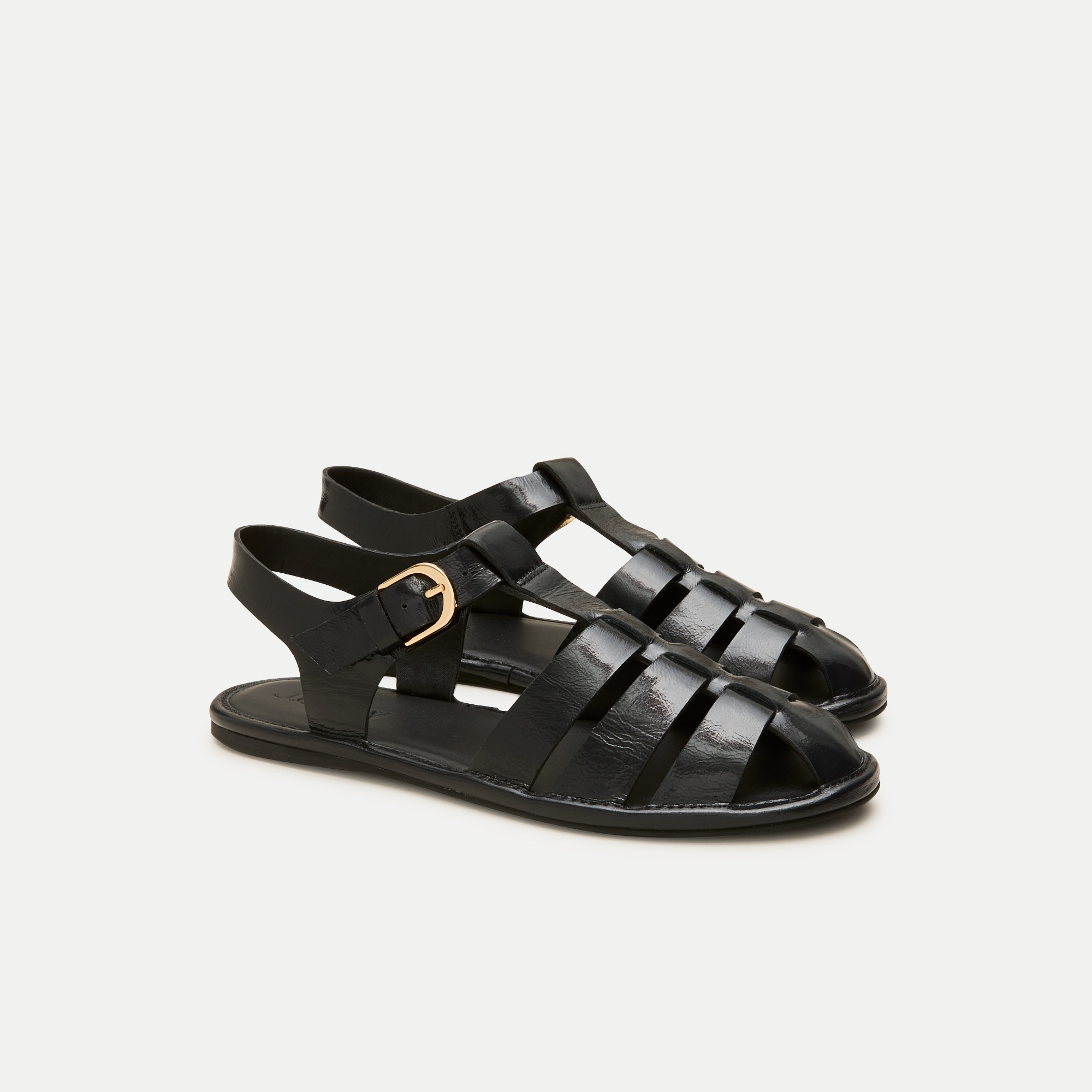 Fisherman sandals in crinkle leather