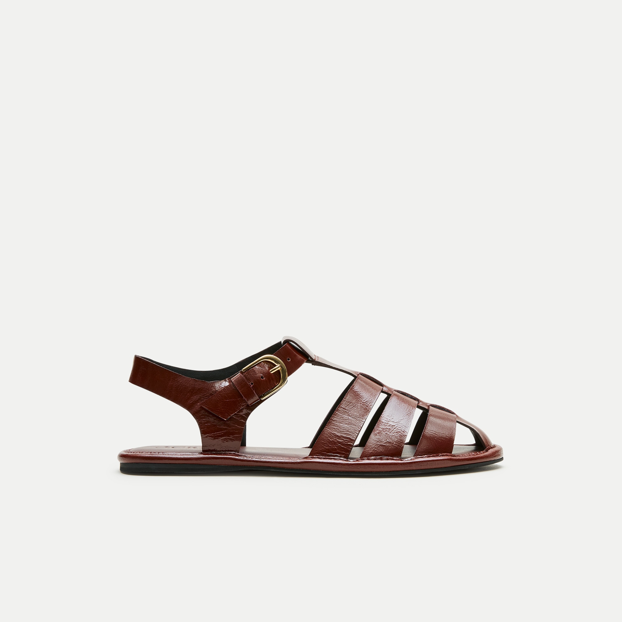 Fisherman sandals in crinkle leather