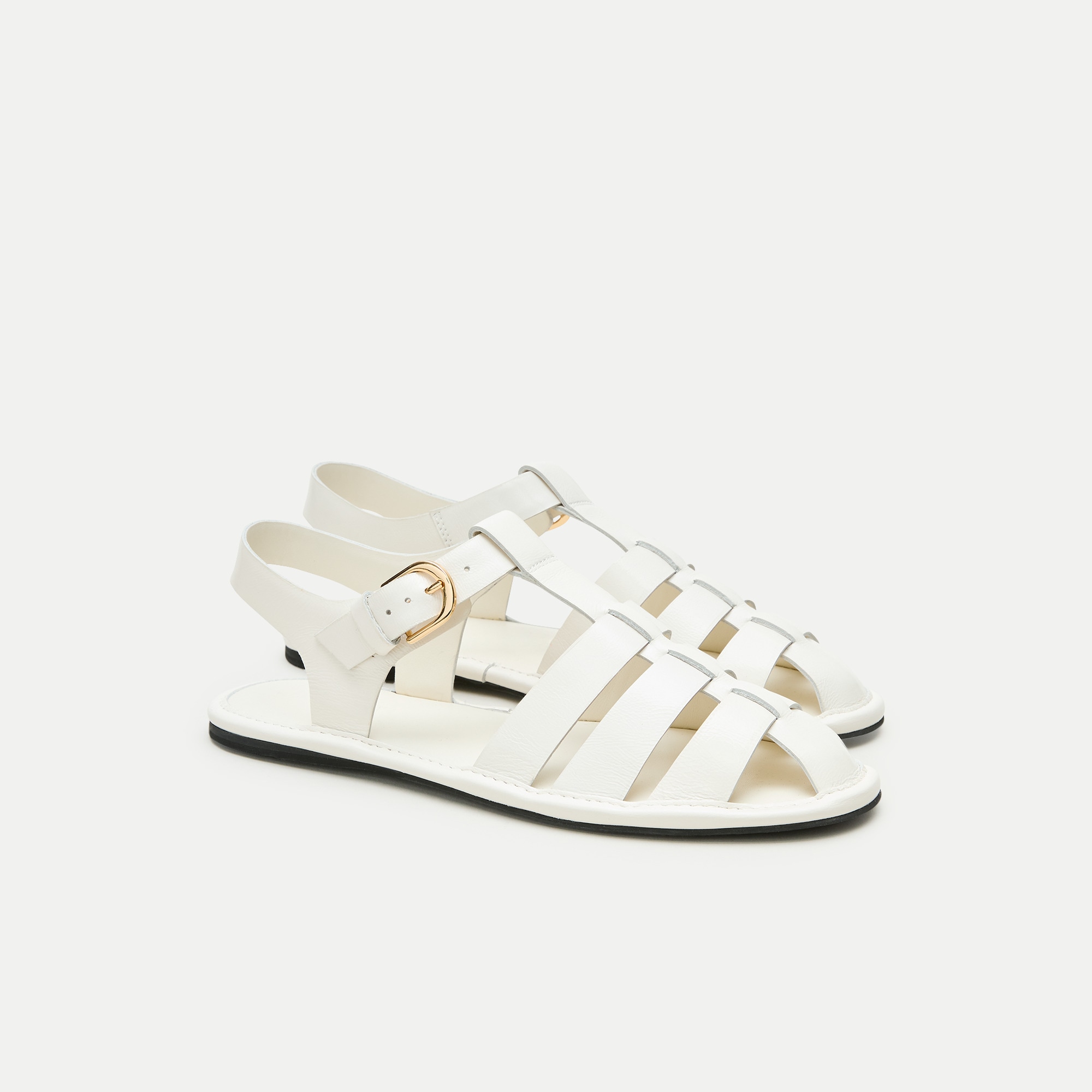Fisherman sandals in crinkle leather