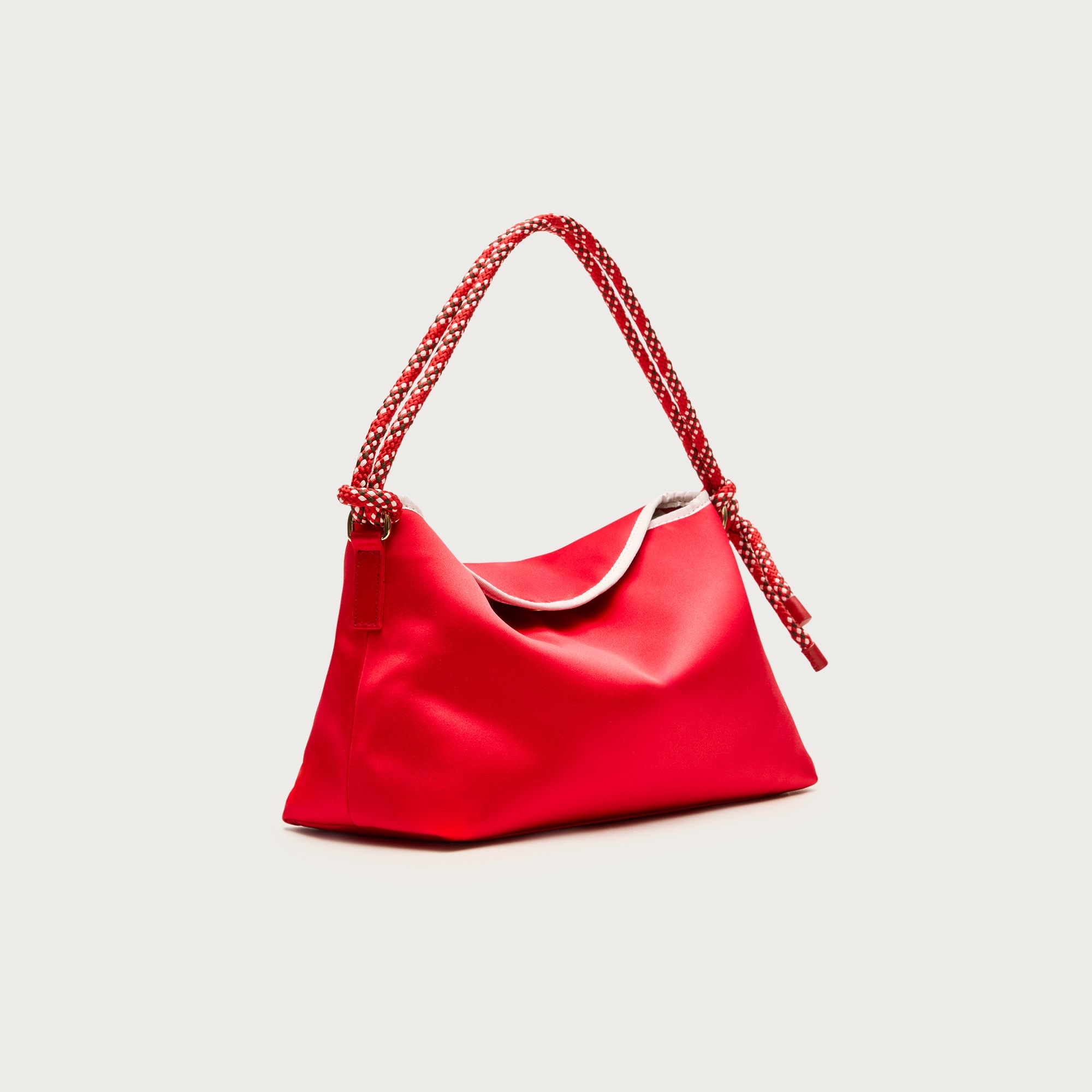 Berkeley small satin shoulder bag with rope strap