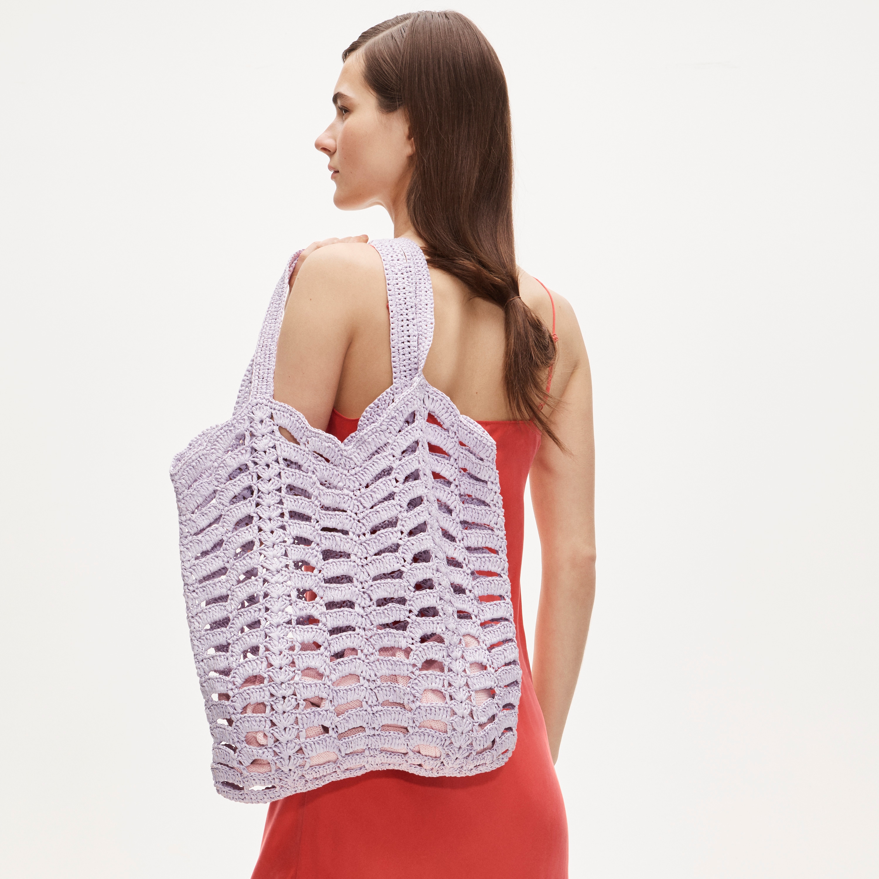 Handwoven straw tote bag