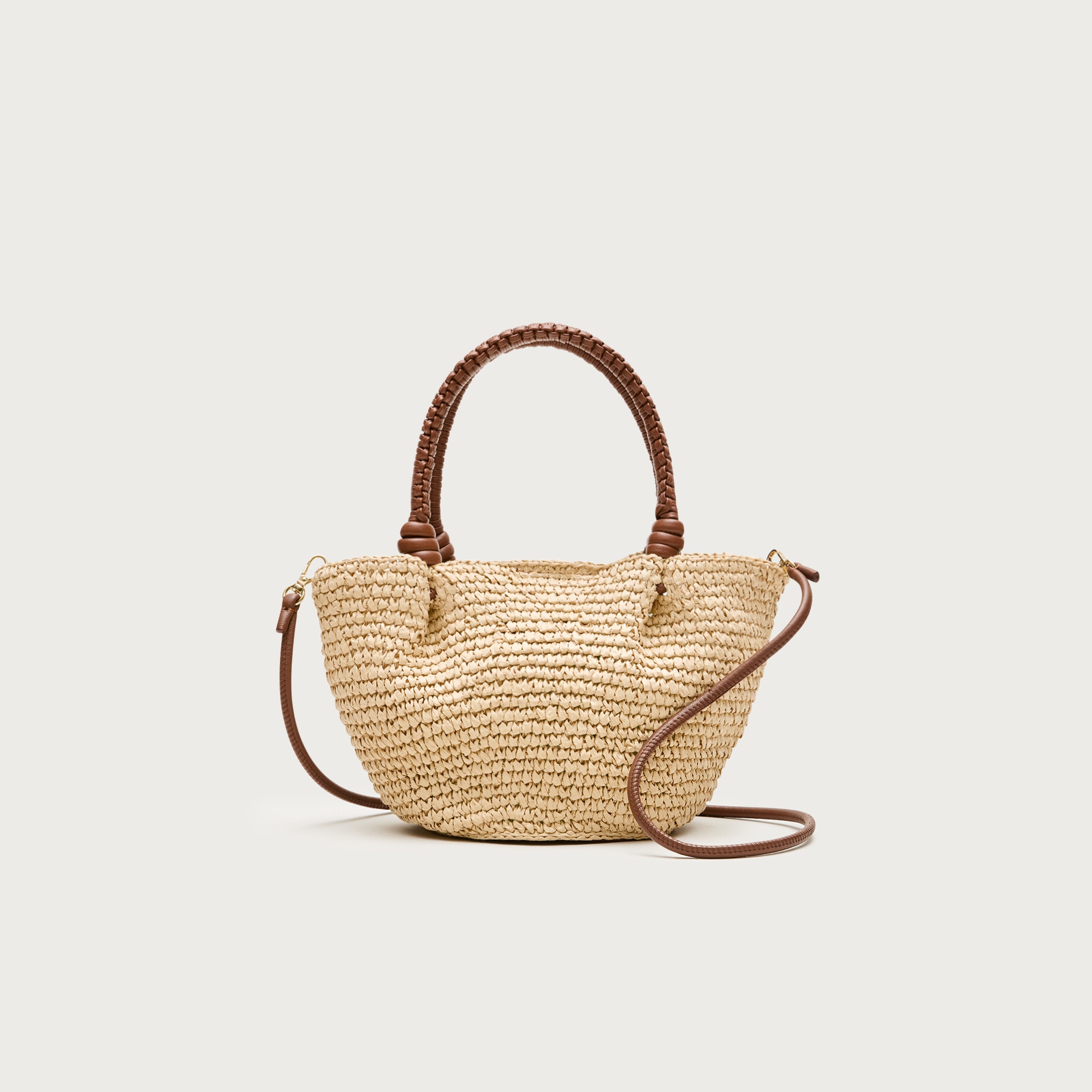 Small handknotted top-handle bag
