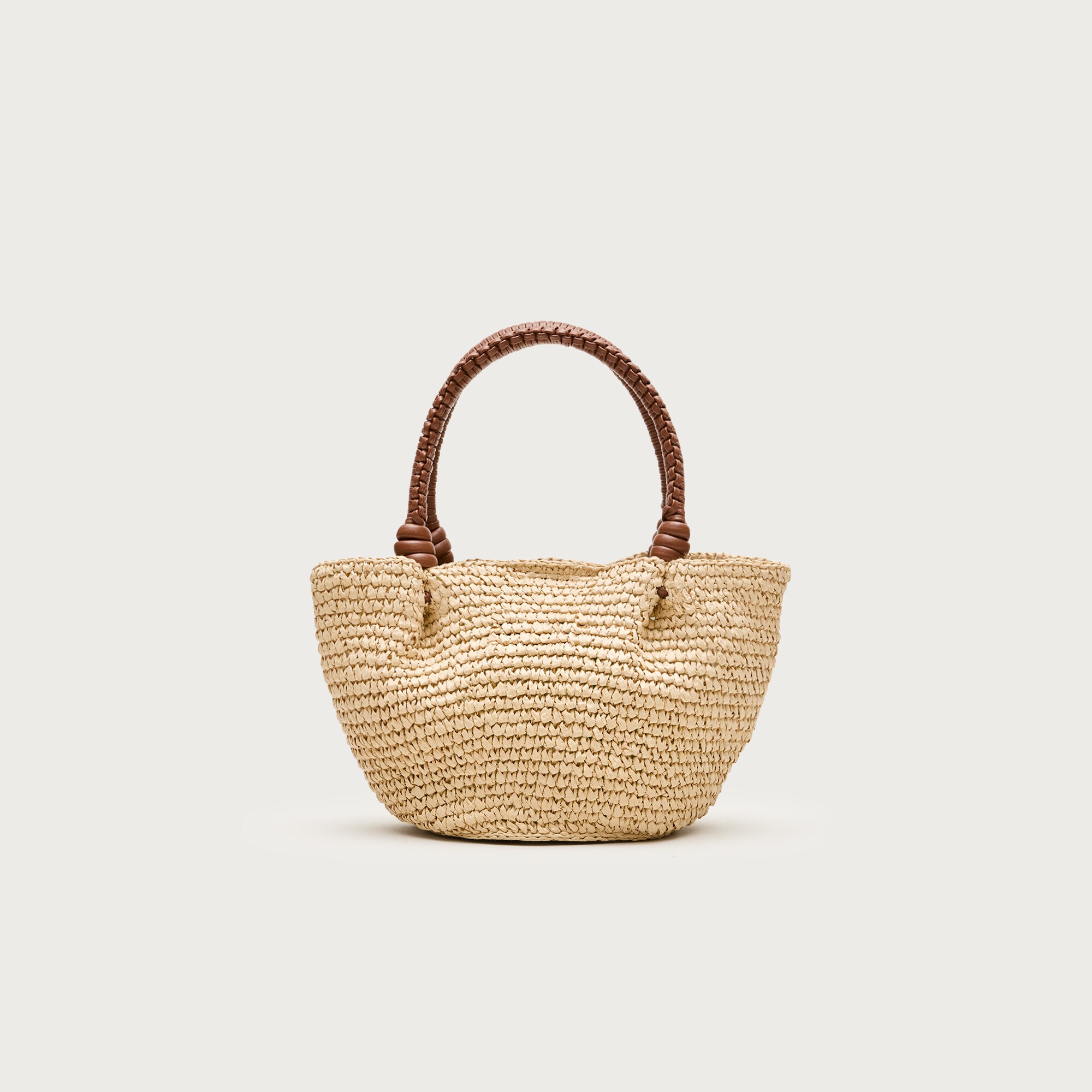 Small handknotted top-handle bag