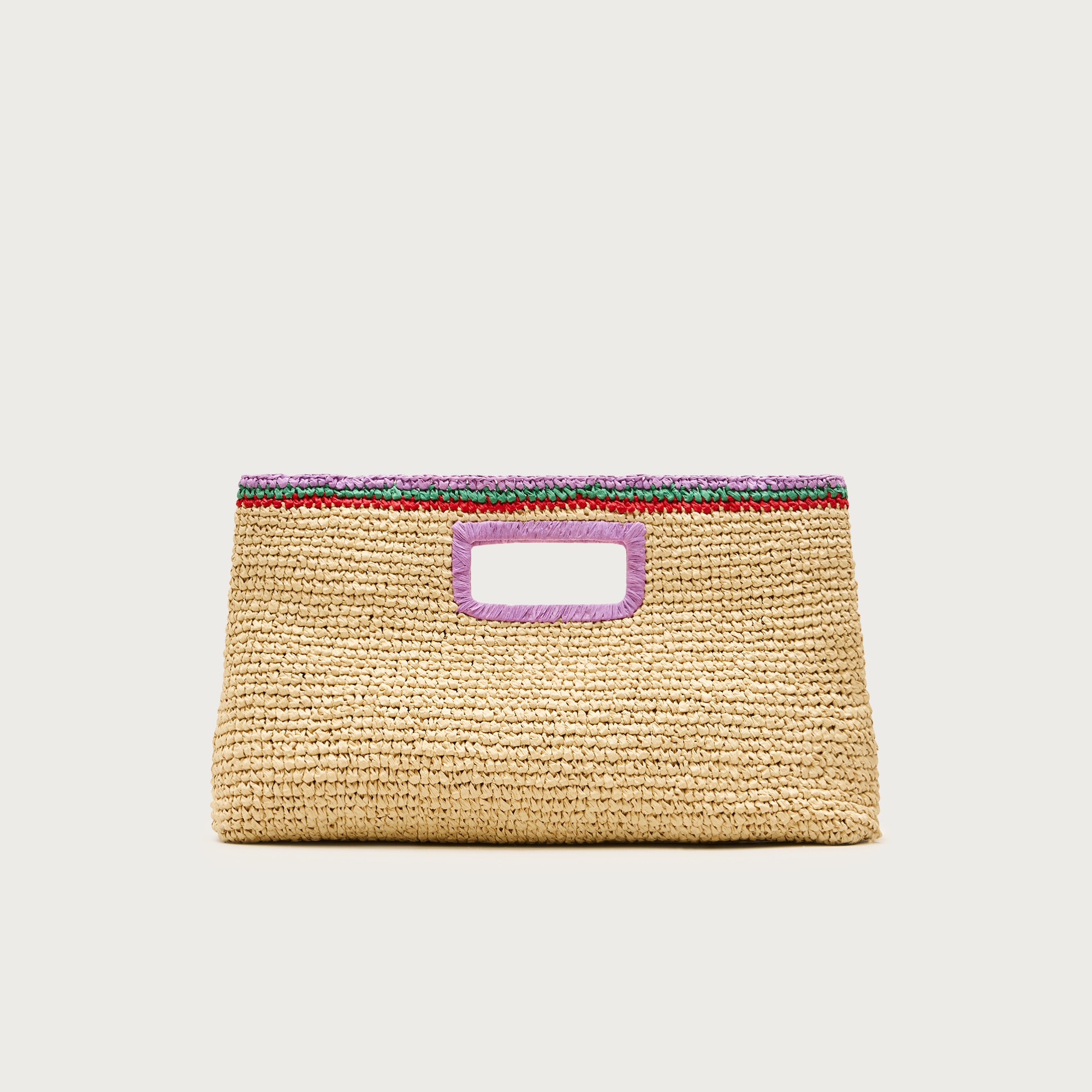 Handwoven straw rectangular clutch with contrast trim from J.Crew - $157