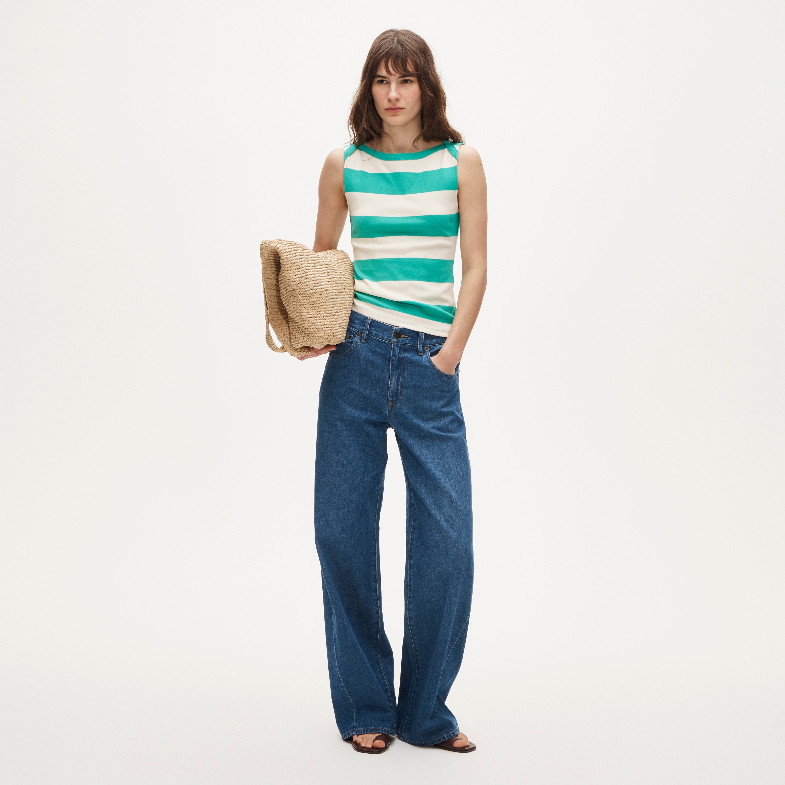 Perfect-fit boatneck tank top in stripe - image 4
