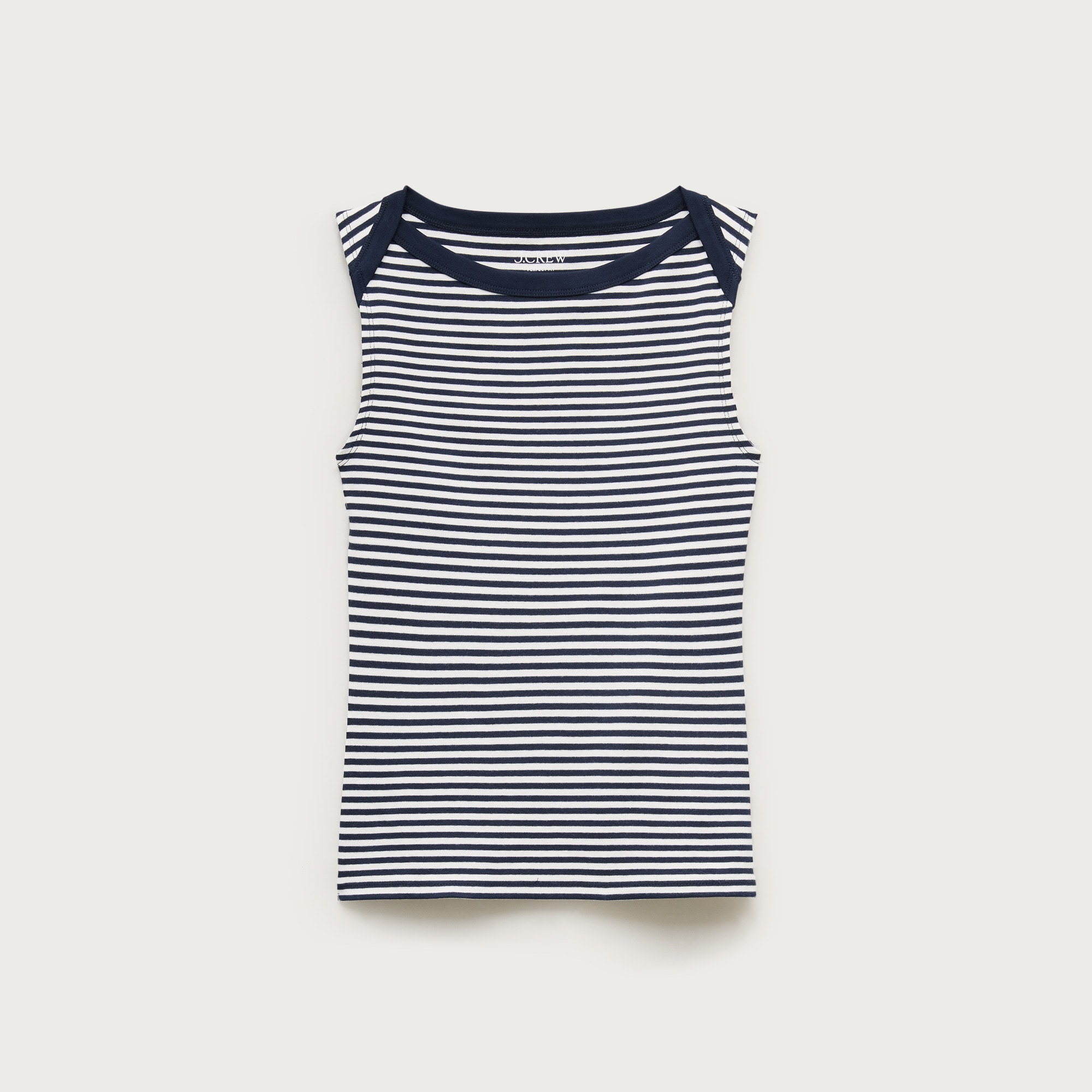 Perfect-fit boatneck tank top in stripe