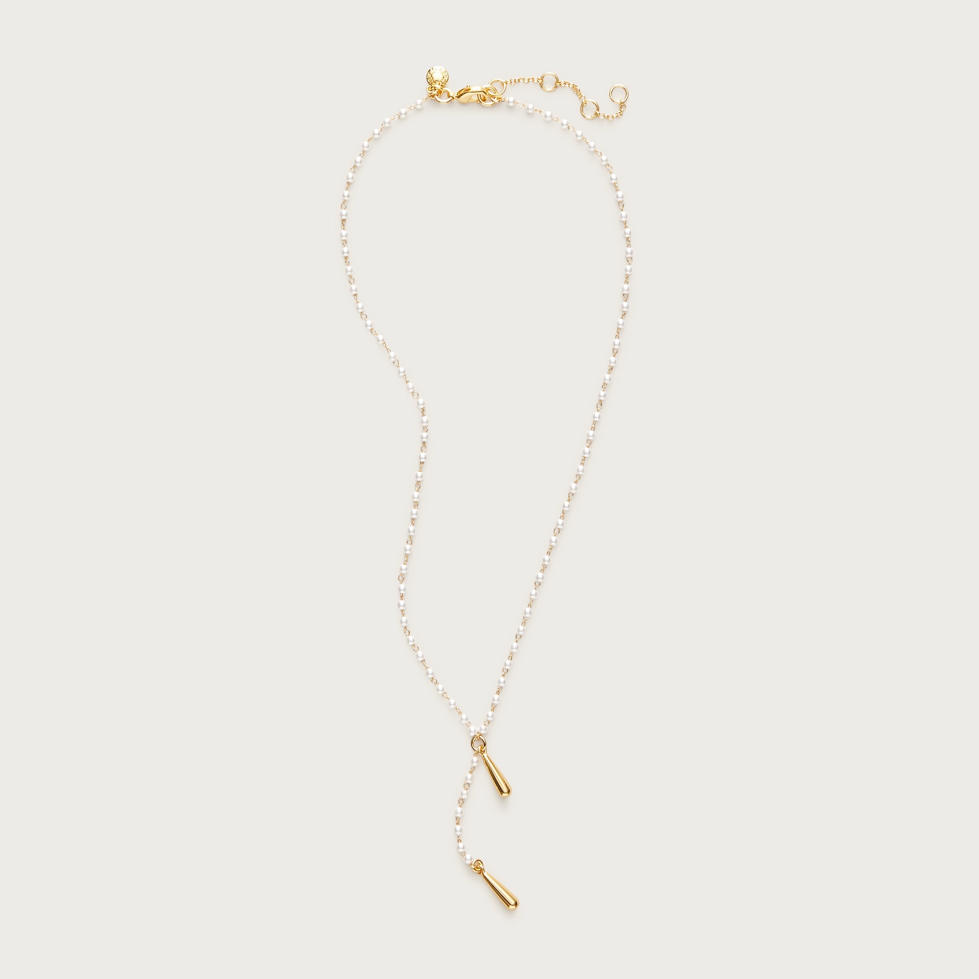 womens Pearl beaded lariat necklace