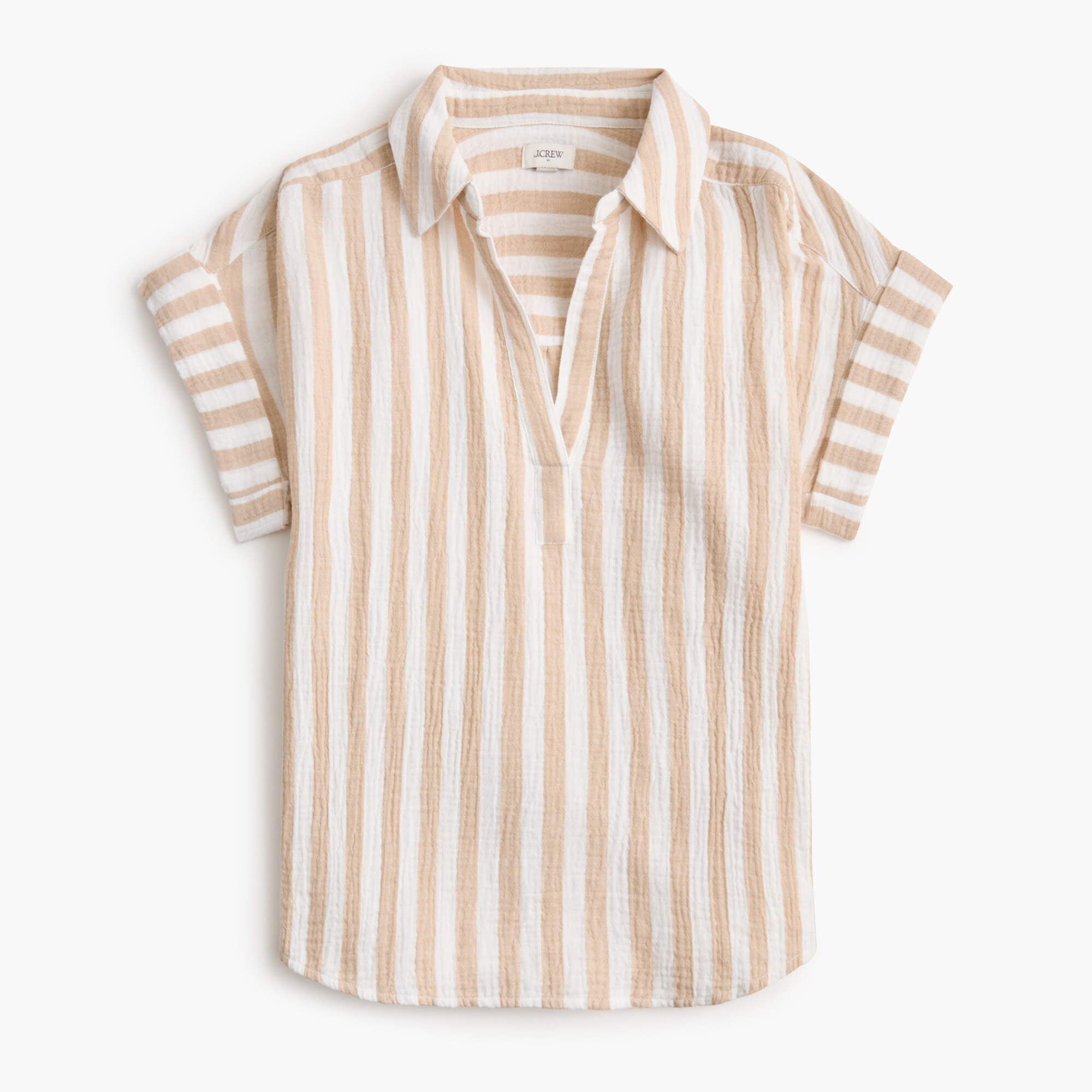 Striped Gauze Popover Top For Women | Factory