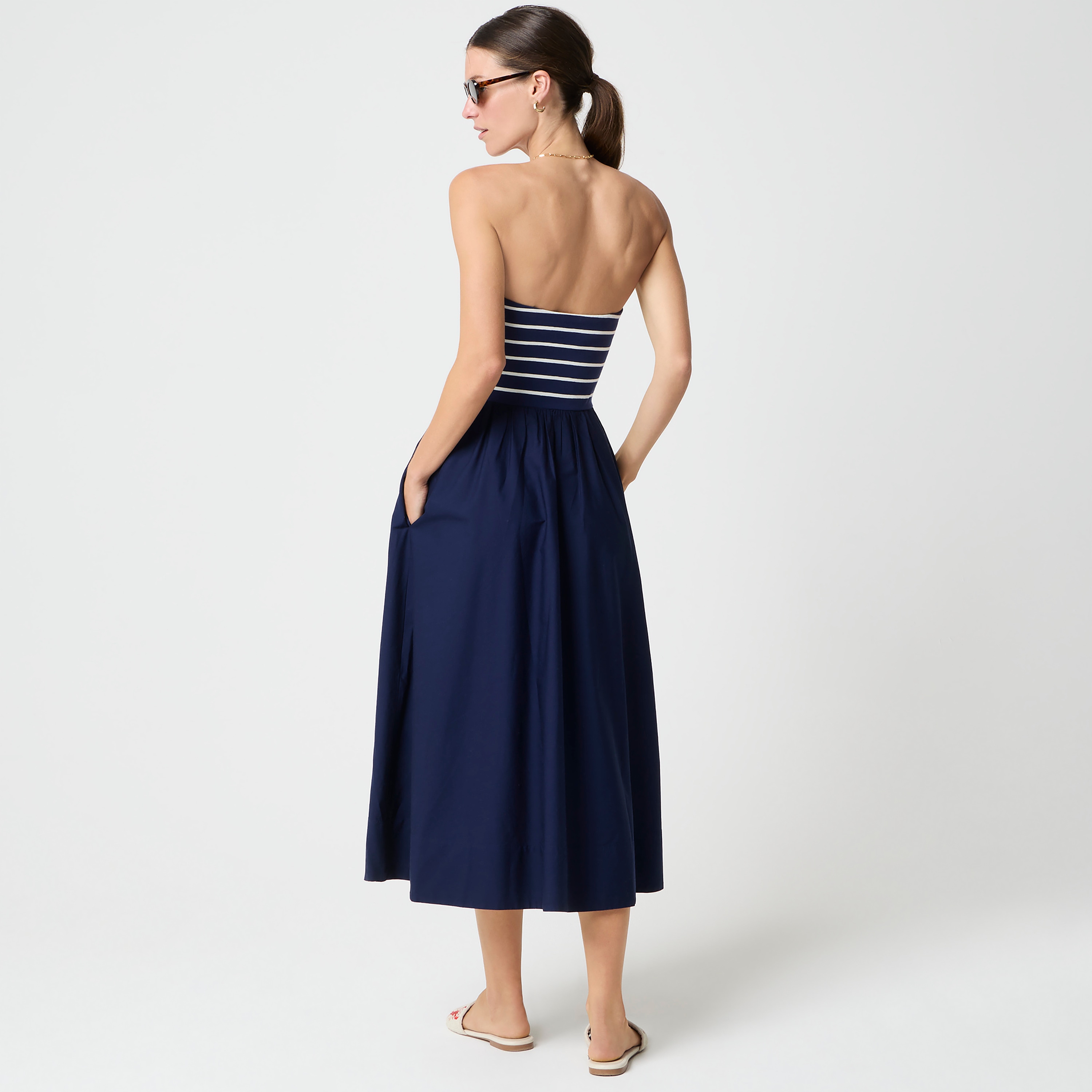 Mixed-media midi dress