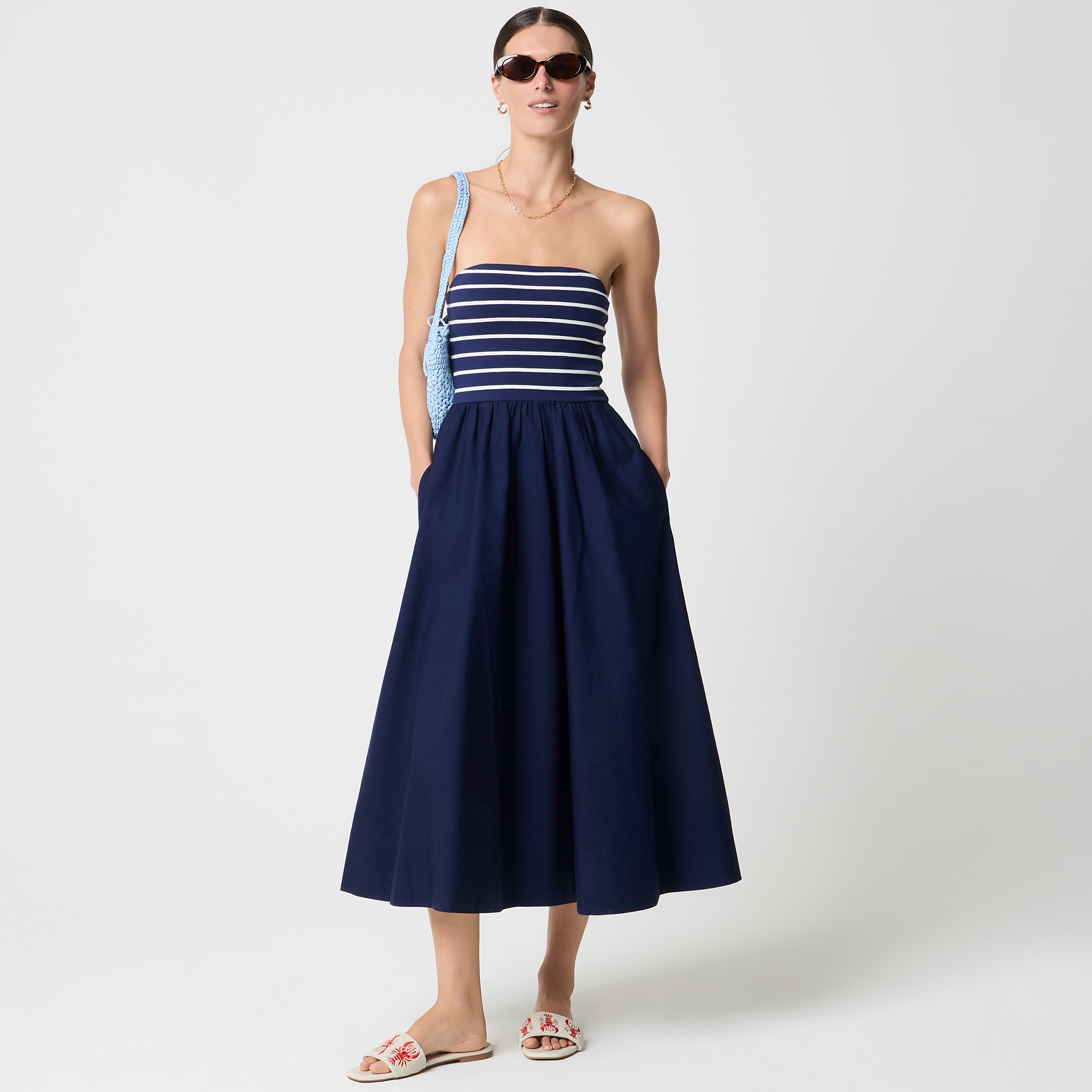 Mixed-media Midi Dress For Women | Factory