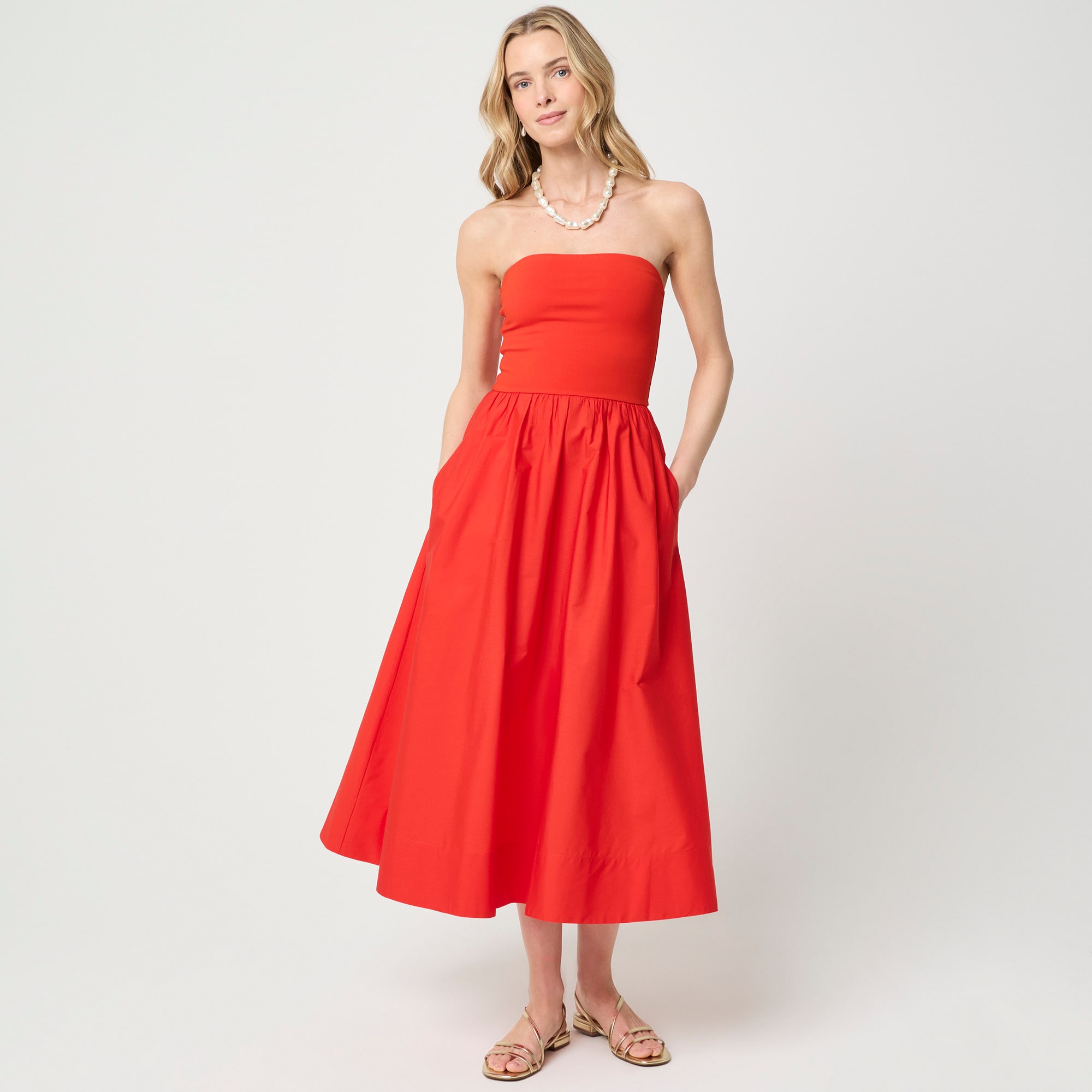Mixed-media midi dress