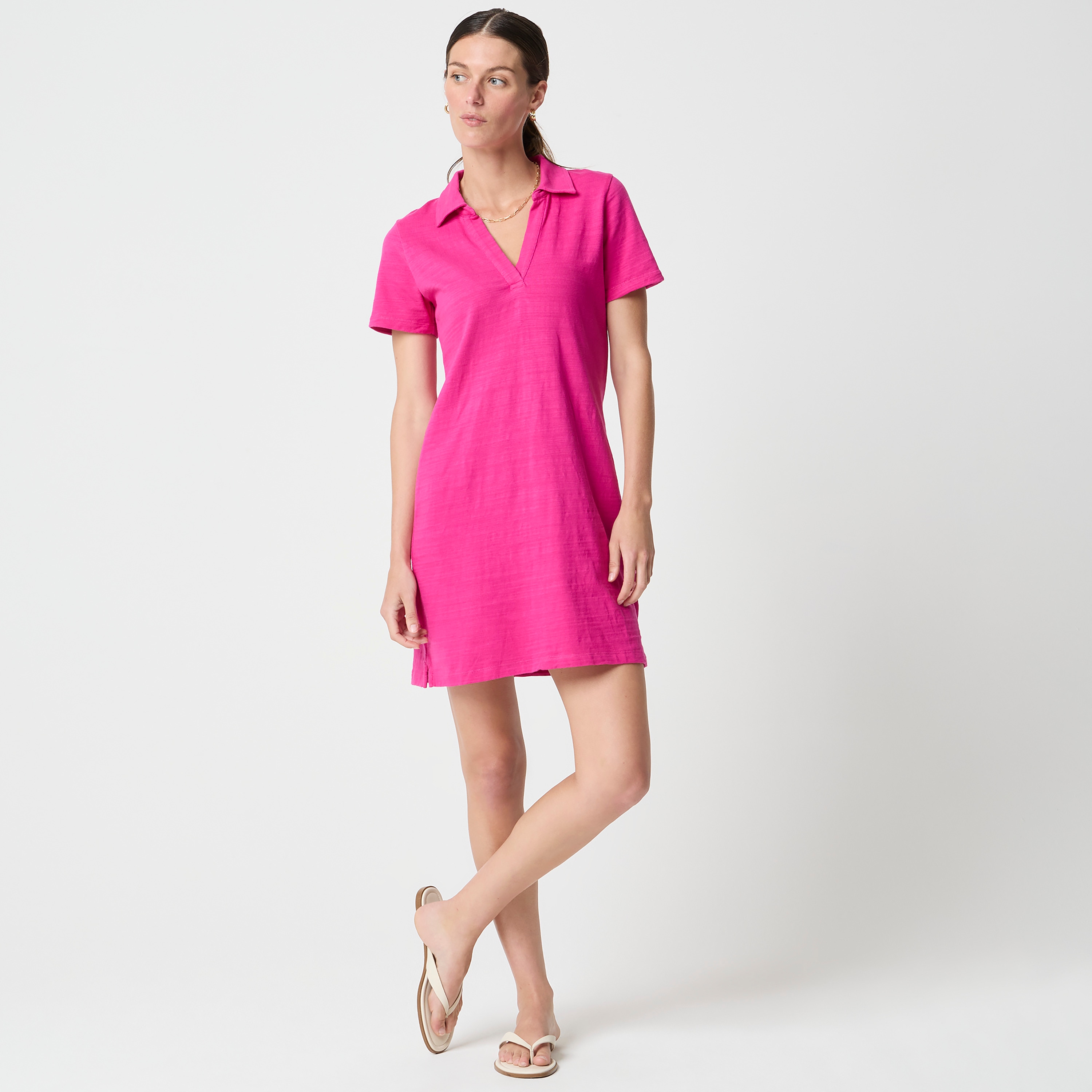 Knit collared mini dress