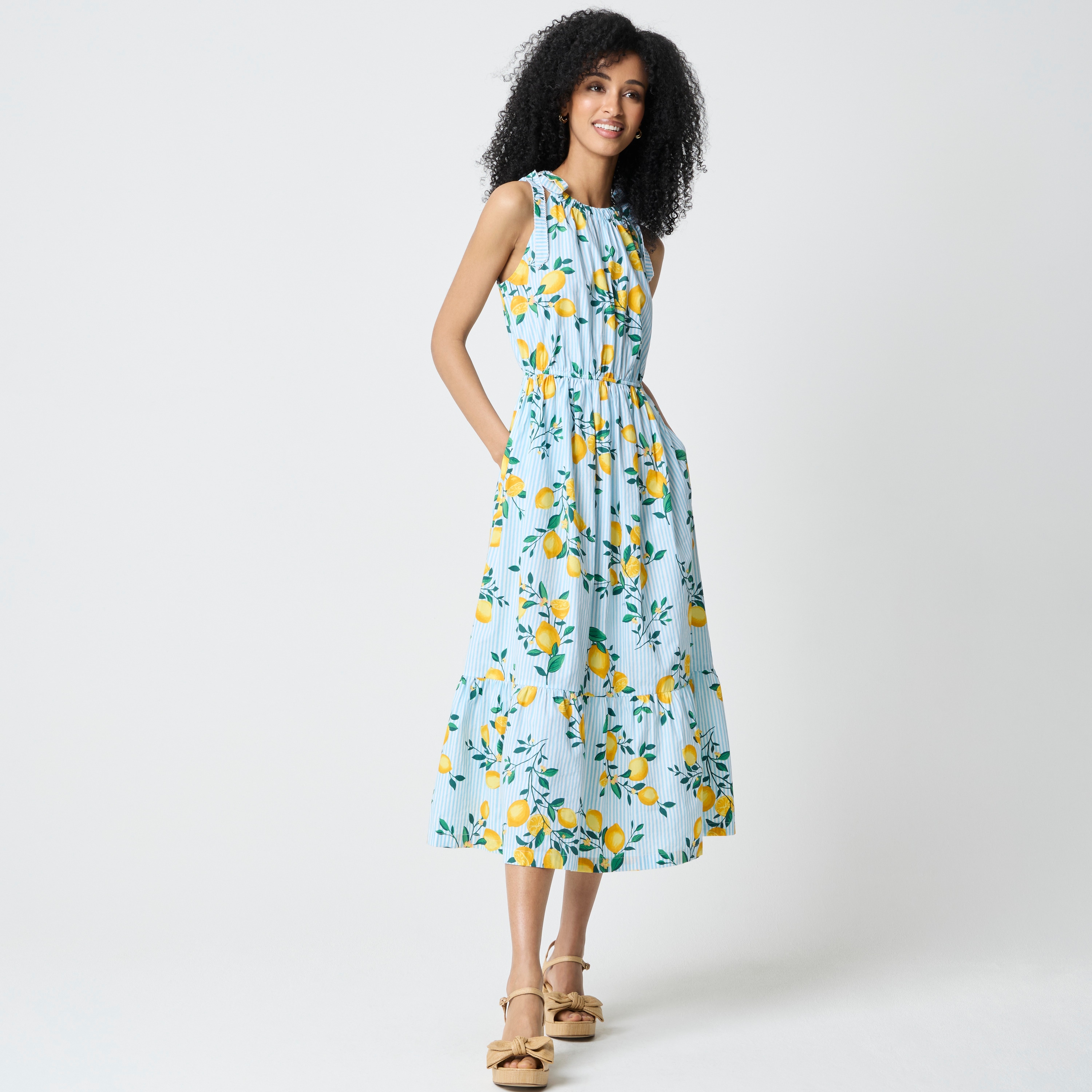 Tie-shoulder midi dress