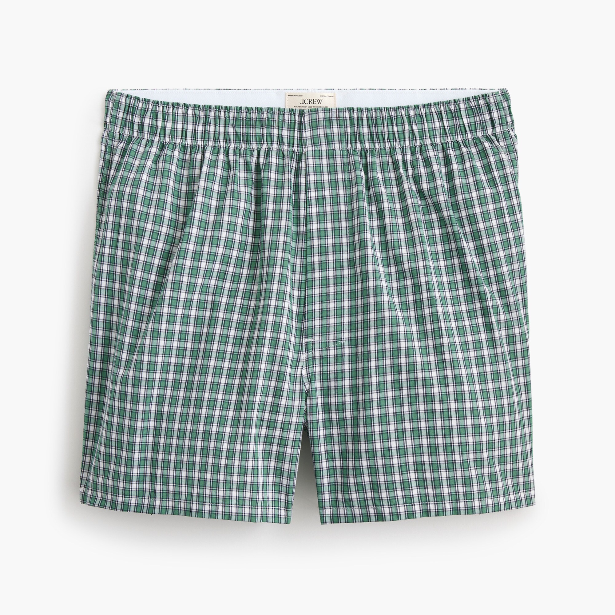 windowpane plaid woven boxers for men