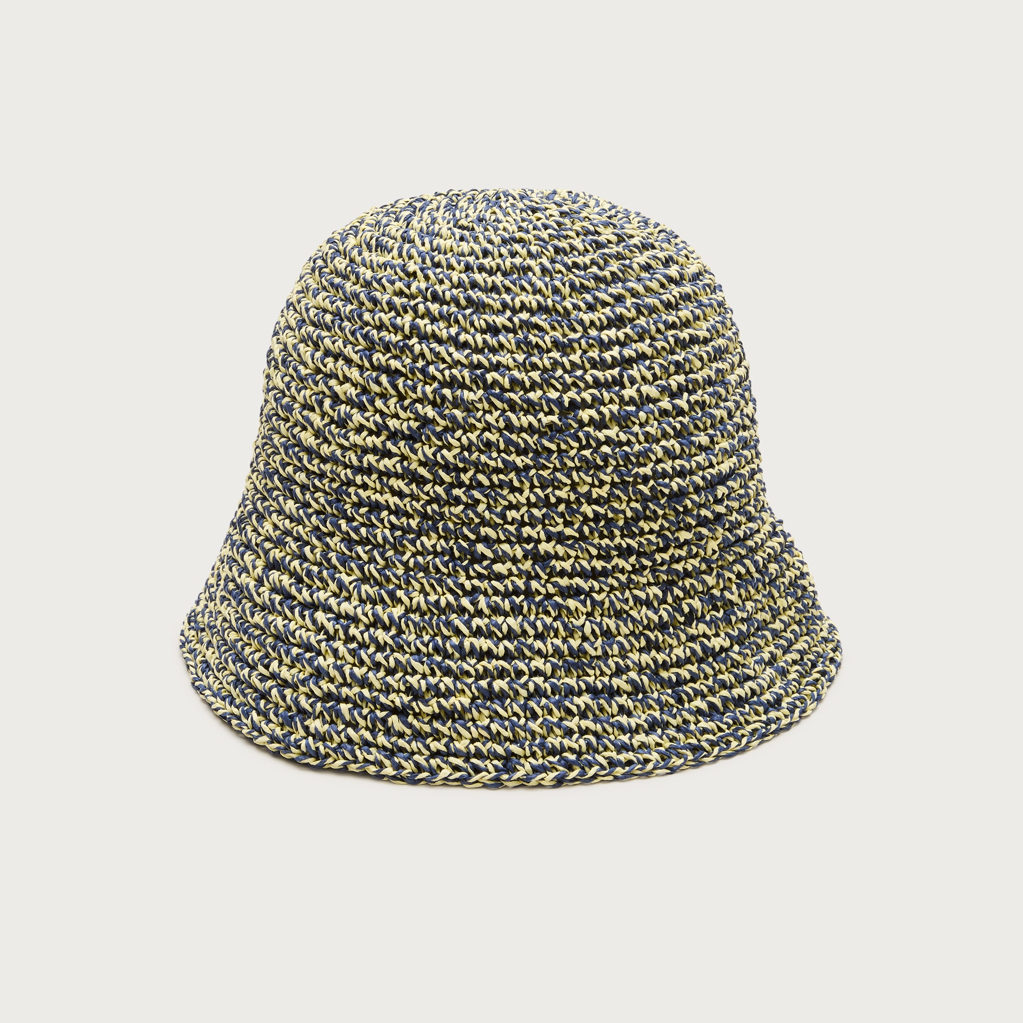 Handcrocheted marled straw hat