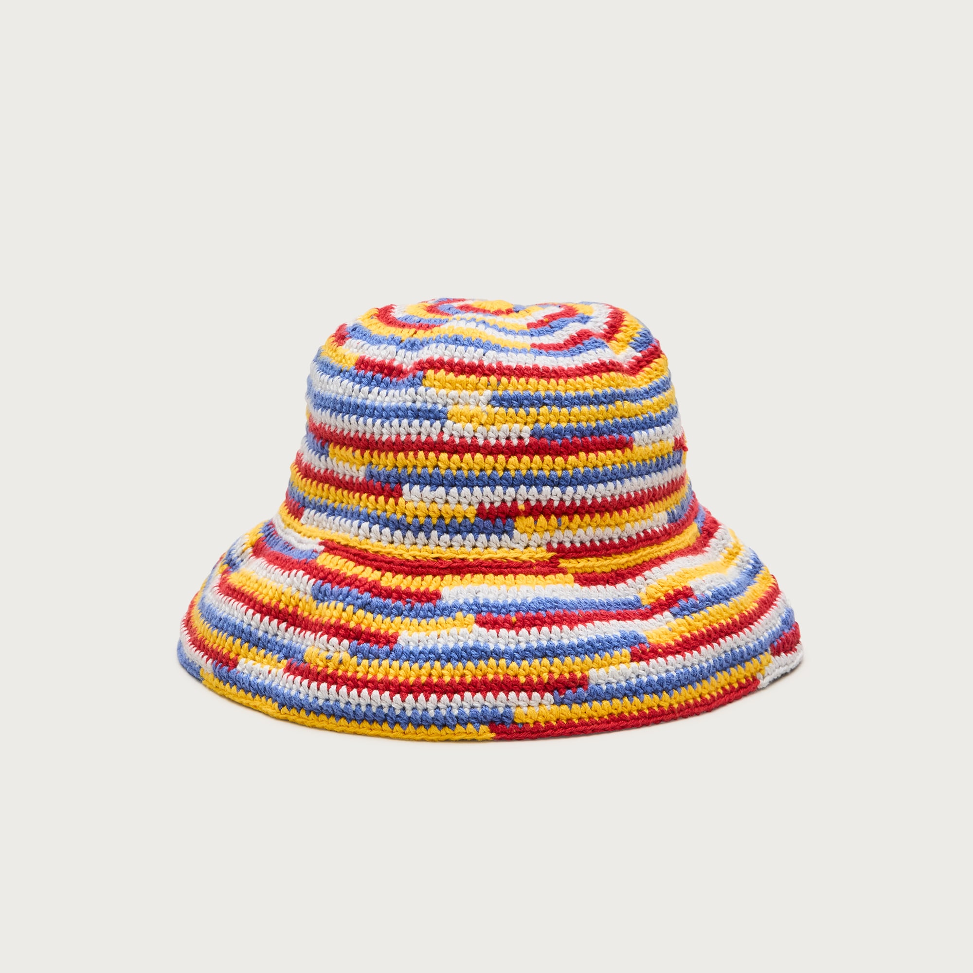 Wide-brim Crochet Bucket Hat In Striped Cotton For Women | J.Crew