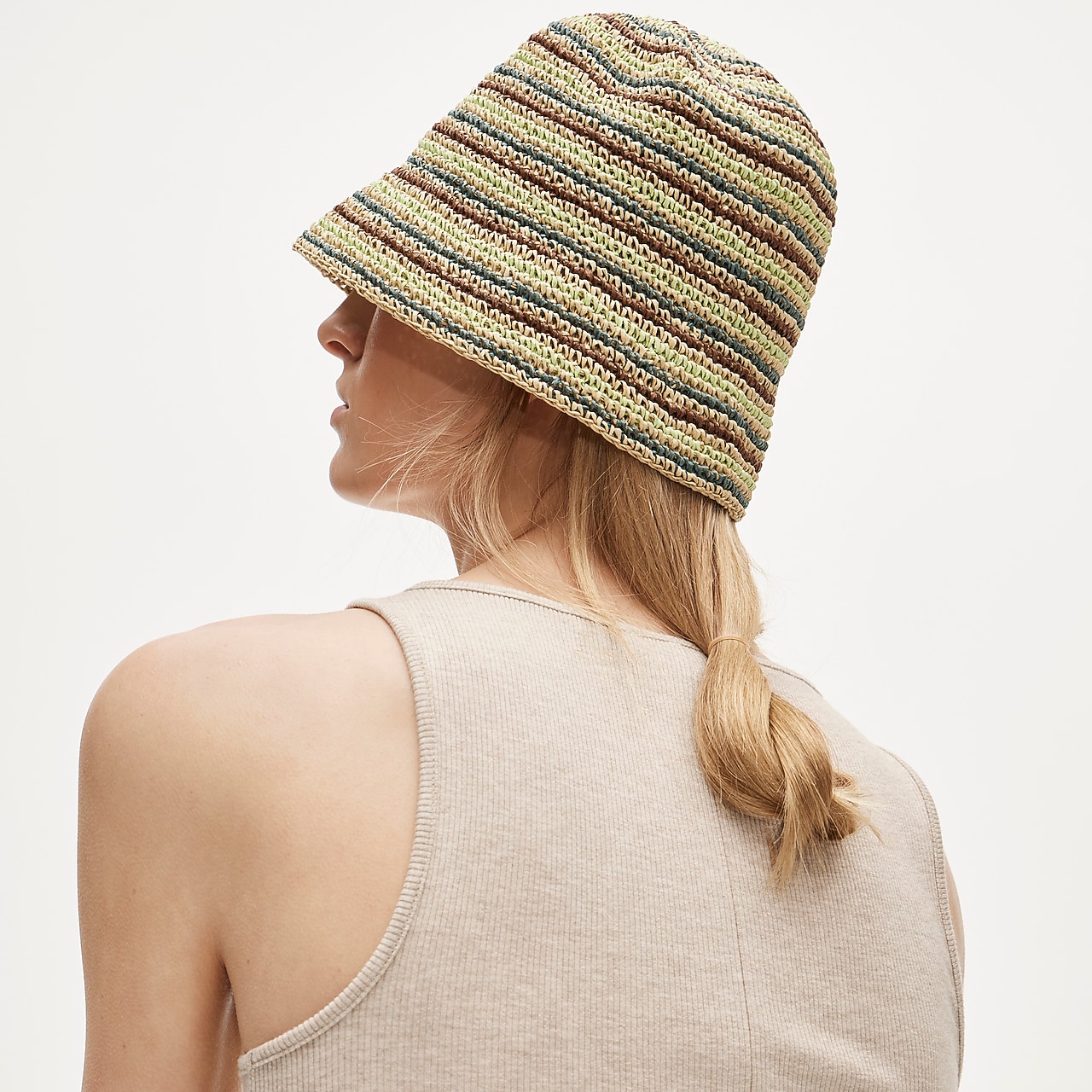 Wide-brim Raffia Bucket Hat For Women | J.Crew
