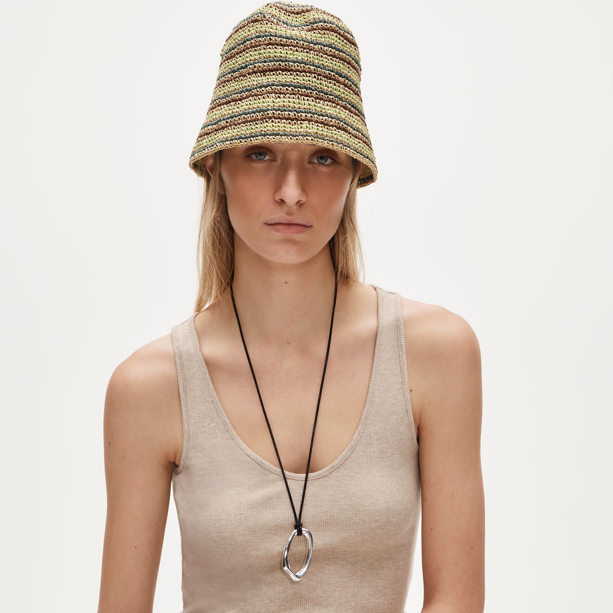 Handcrocheted Straw Hat In Stripe For Women | J.Crew