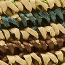 Handcrocheted marled straw hat GREEN STRIPE MULTI