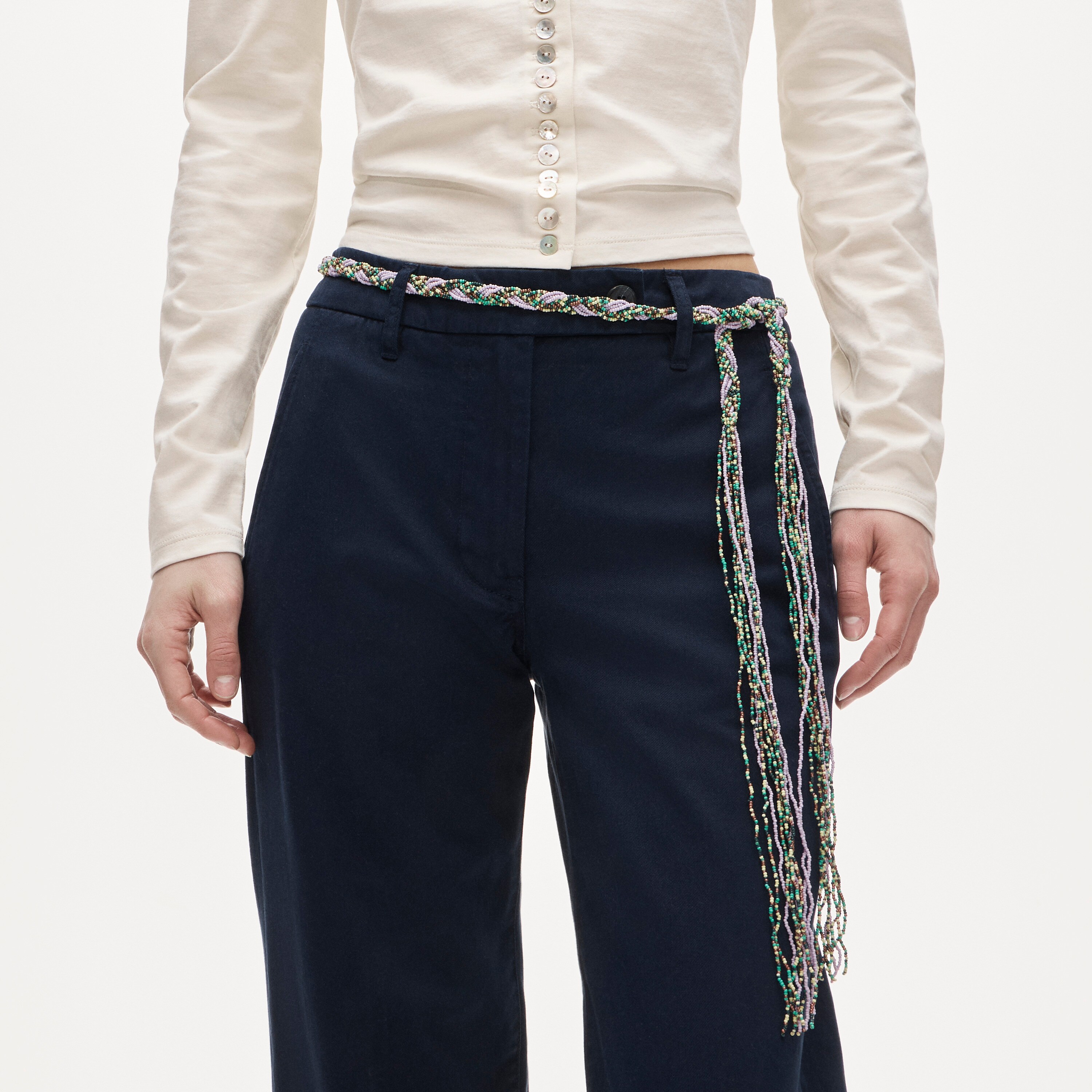 Beaded braid belt