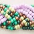 Beaded braid belt GREEN LILAC MULTI