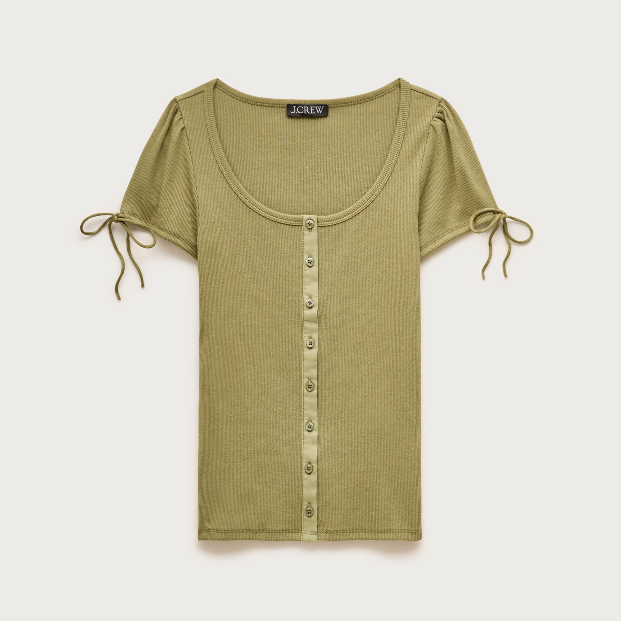 Perfect rib button-up shirt with satin trim from J.Crew - $39.50