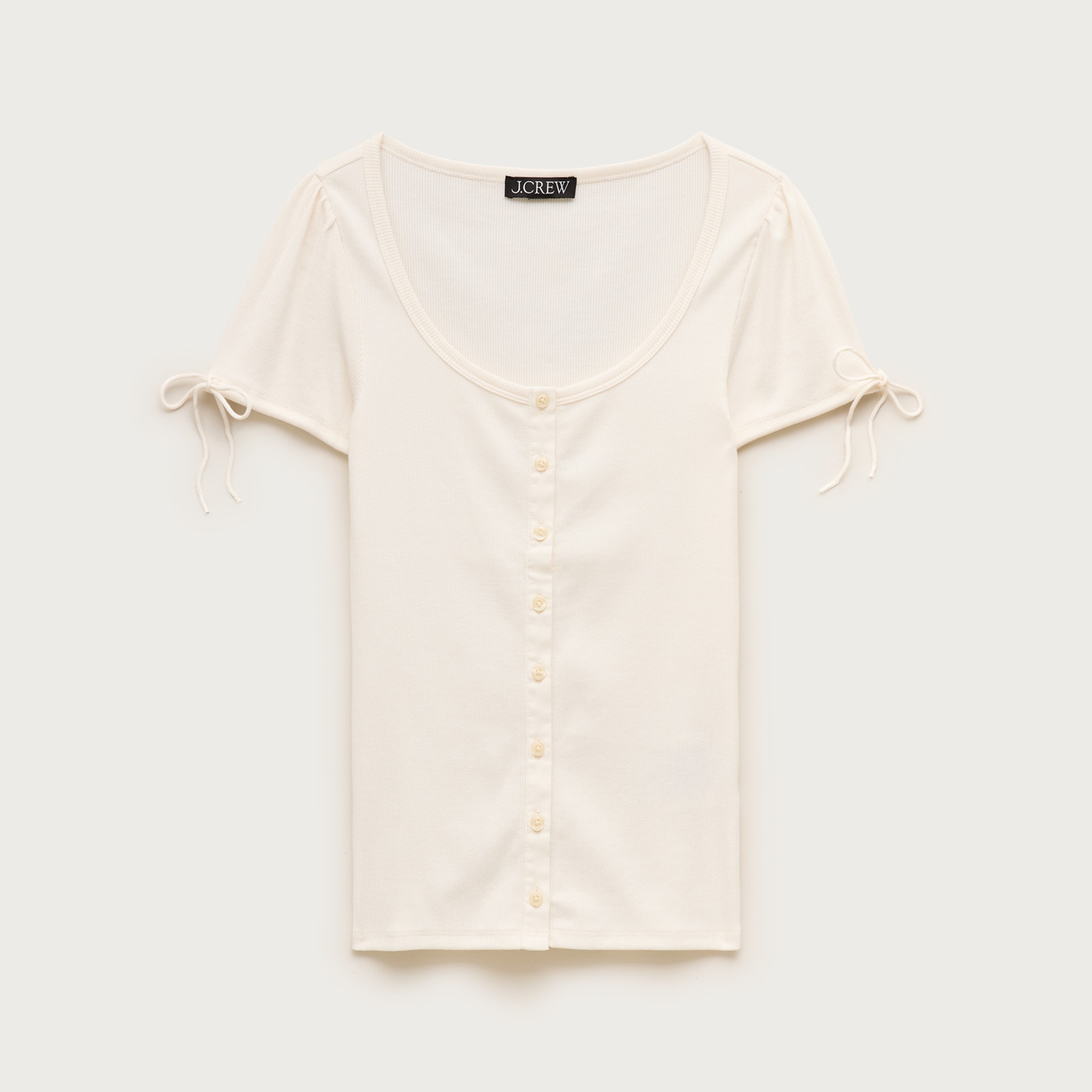 Perfect Rib Button-up Shirt With Satin Trim For Women | J.Crew
