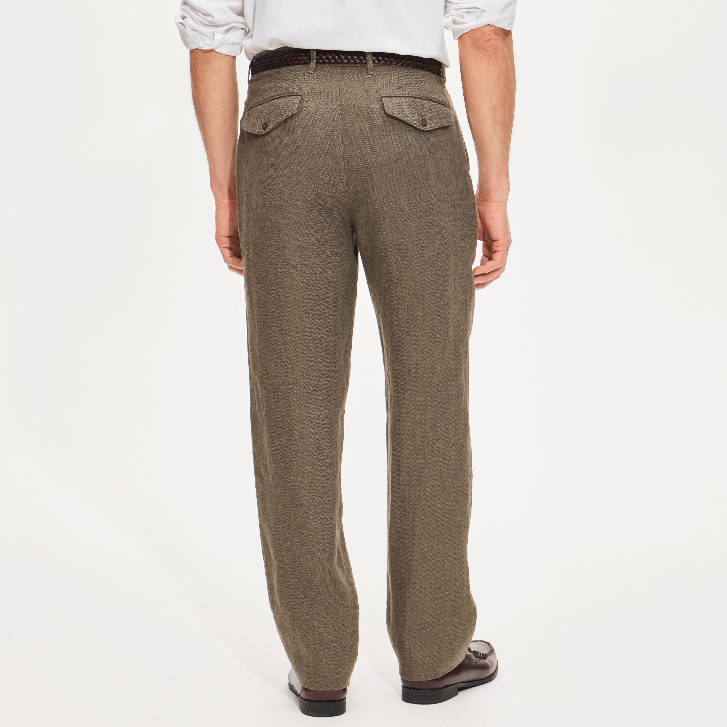 Classic-fit Trouser In Linen Herringbone For Men | J.Crew
