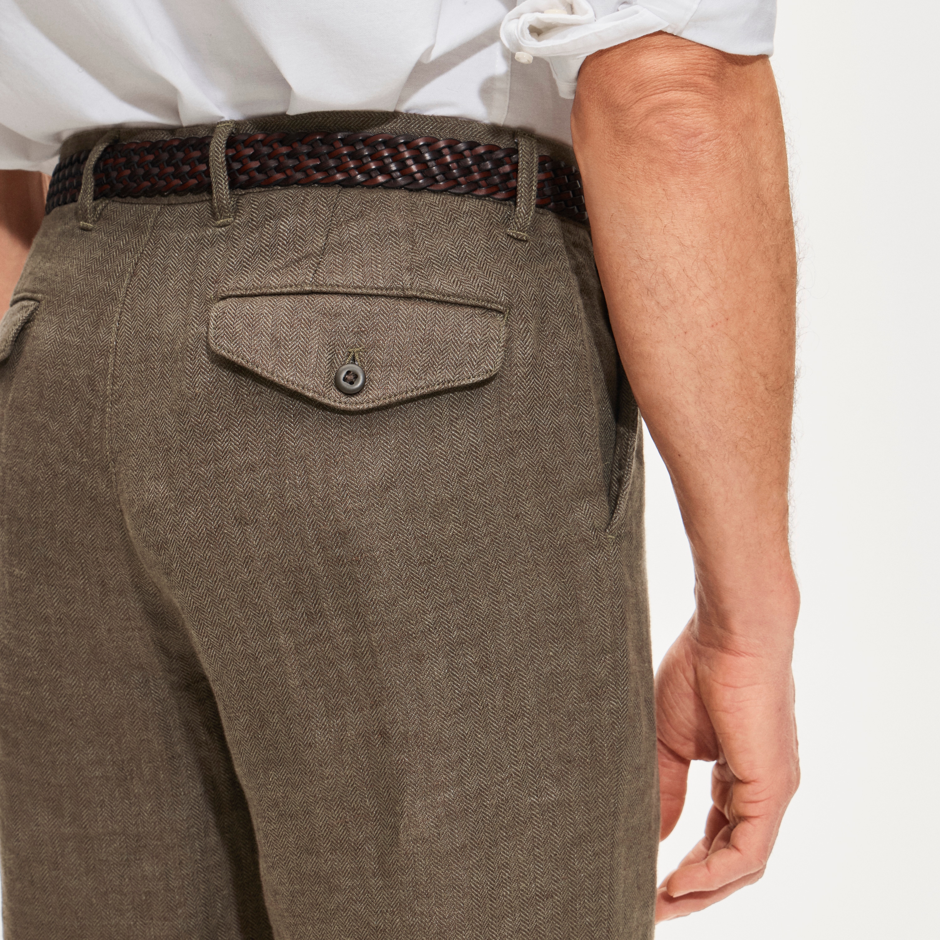 Classic-fit Trouser In Linen Herringbone For Men | J.Crew