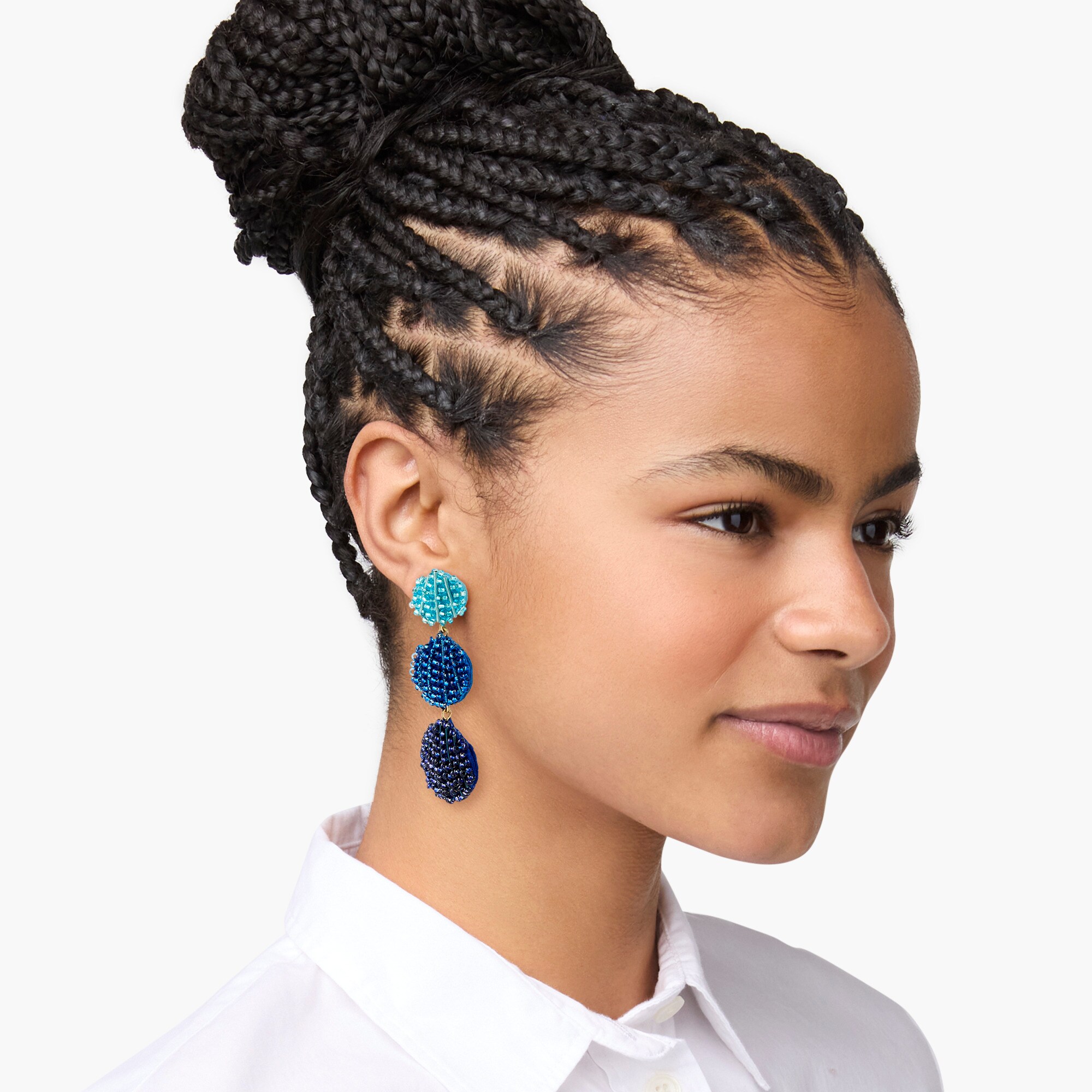 Beaded seashell earrings