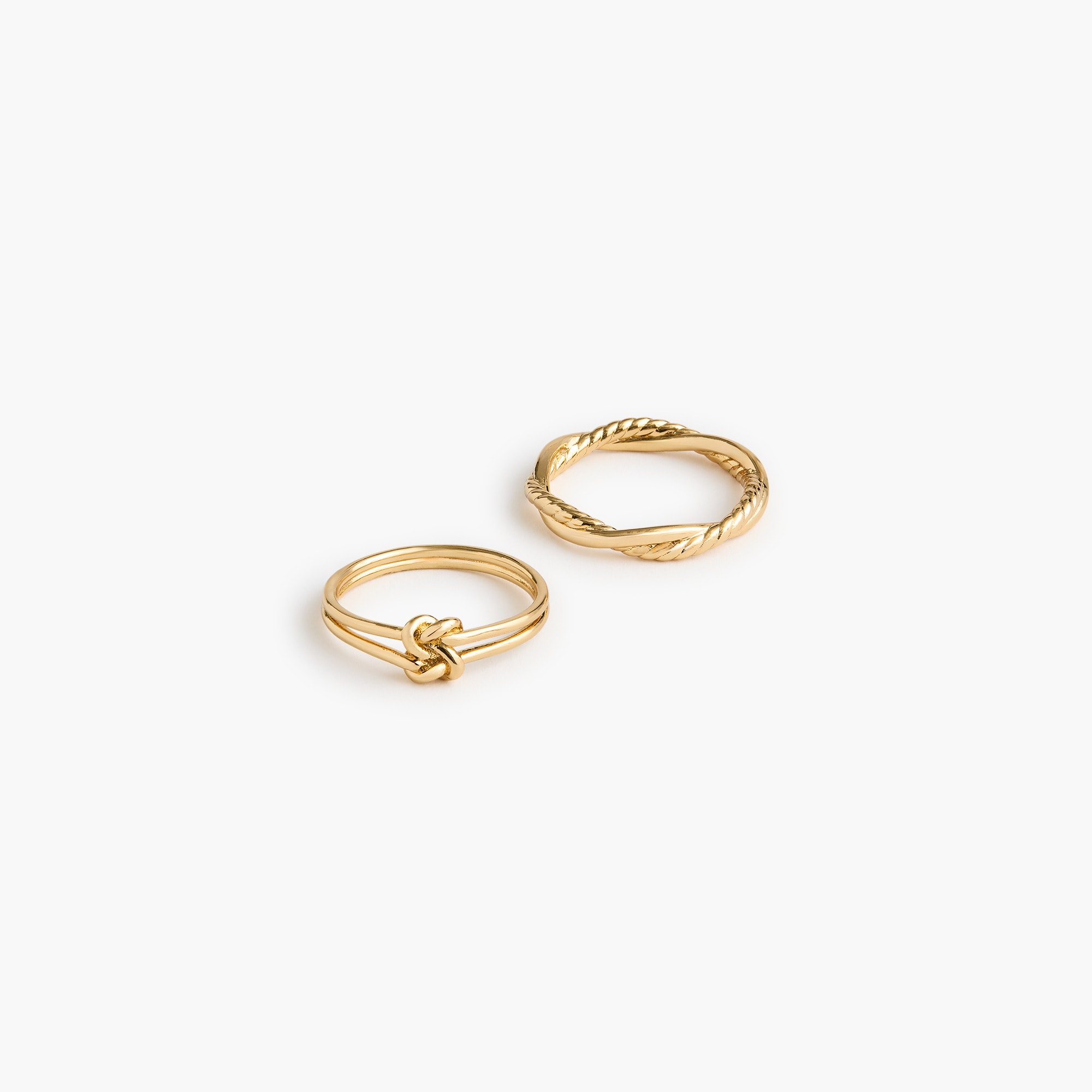 Gold knot rings set-of-two