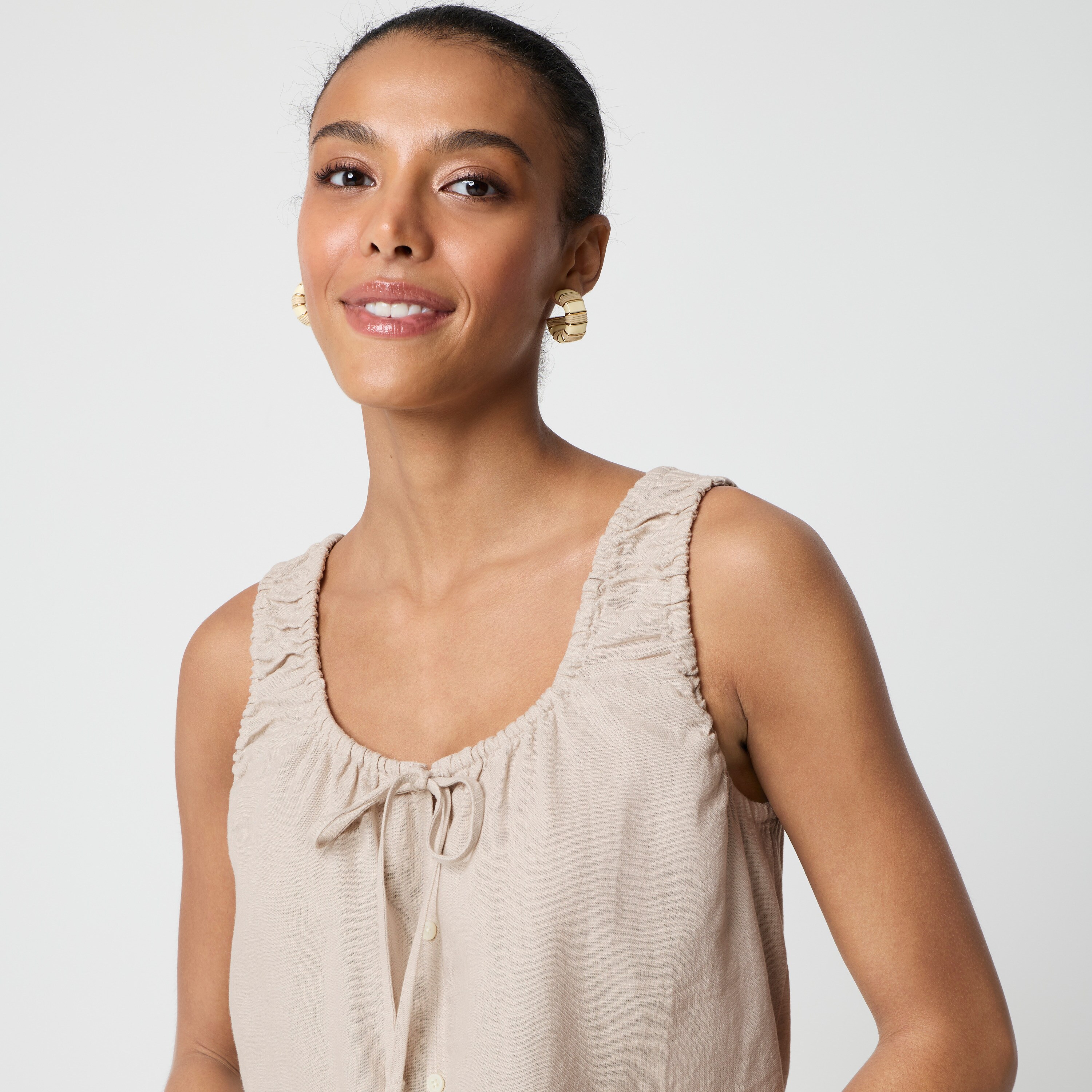 Linen-blend tank top