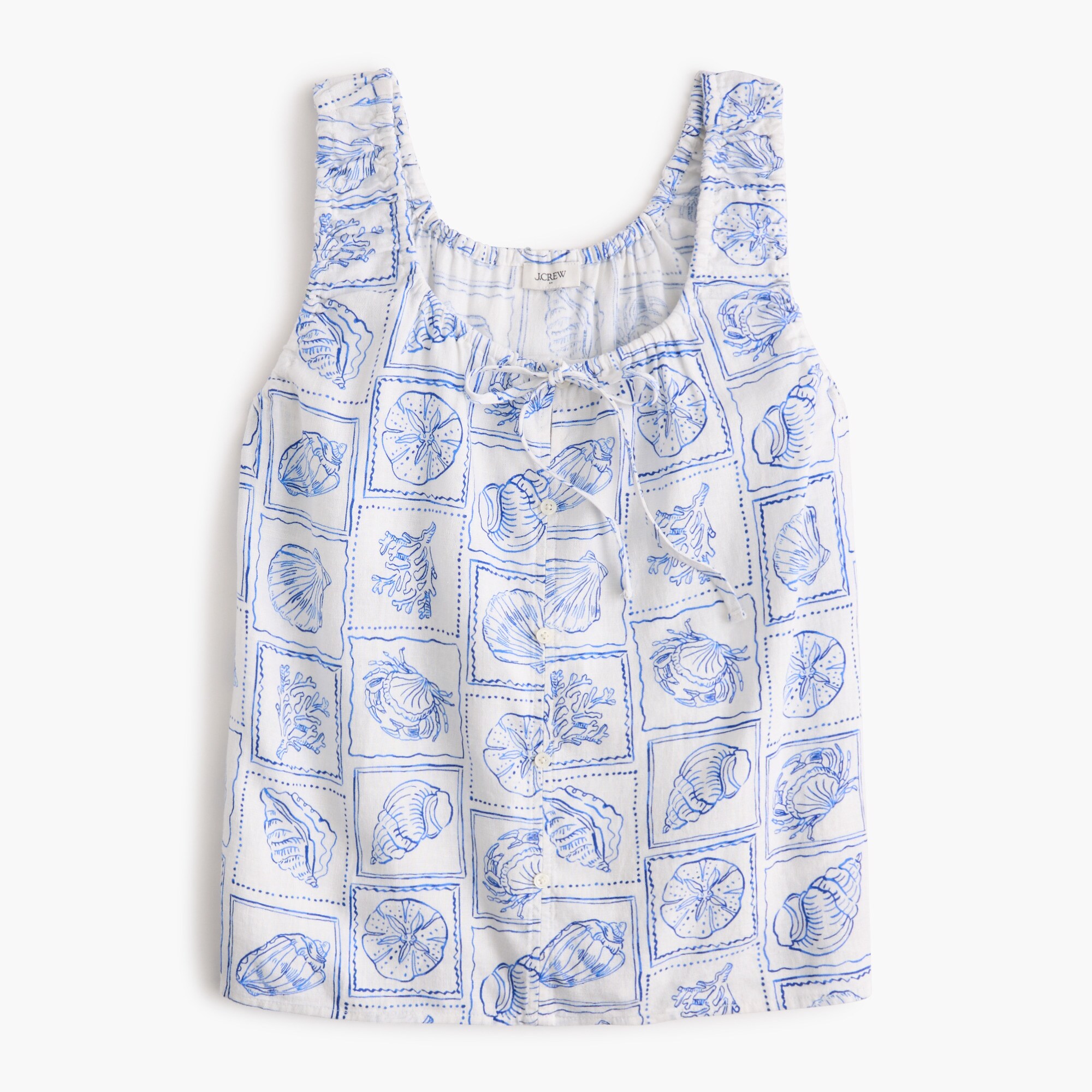 Linen-blend tank top