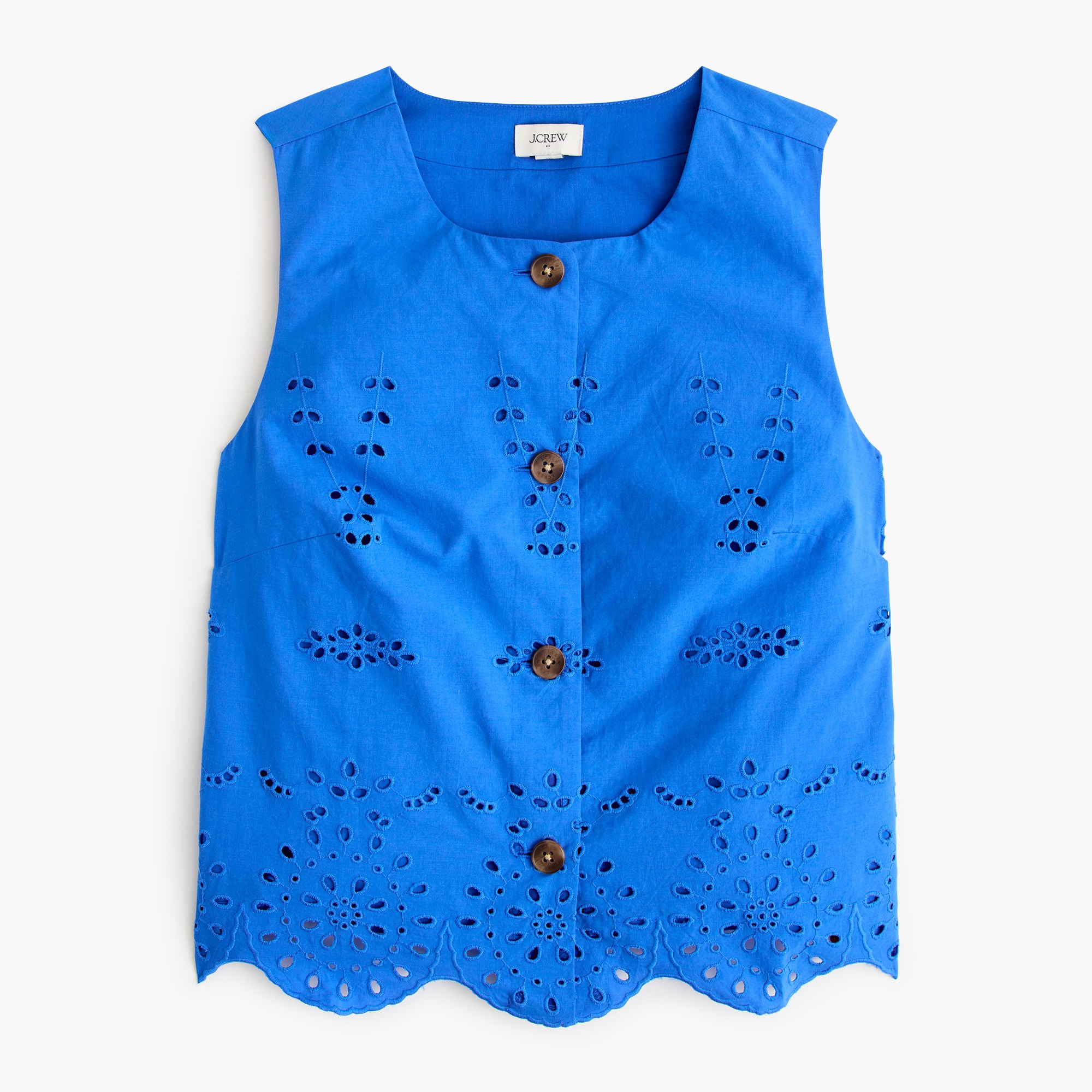 Eyelet button-front shell