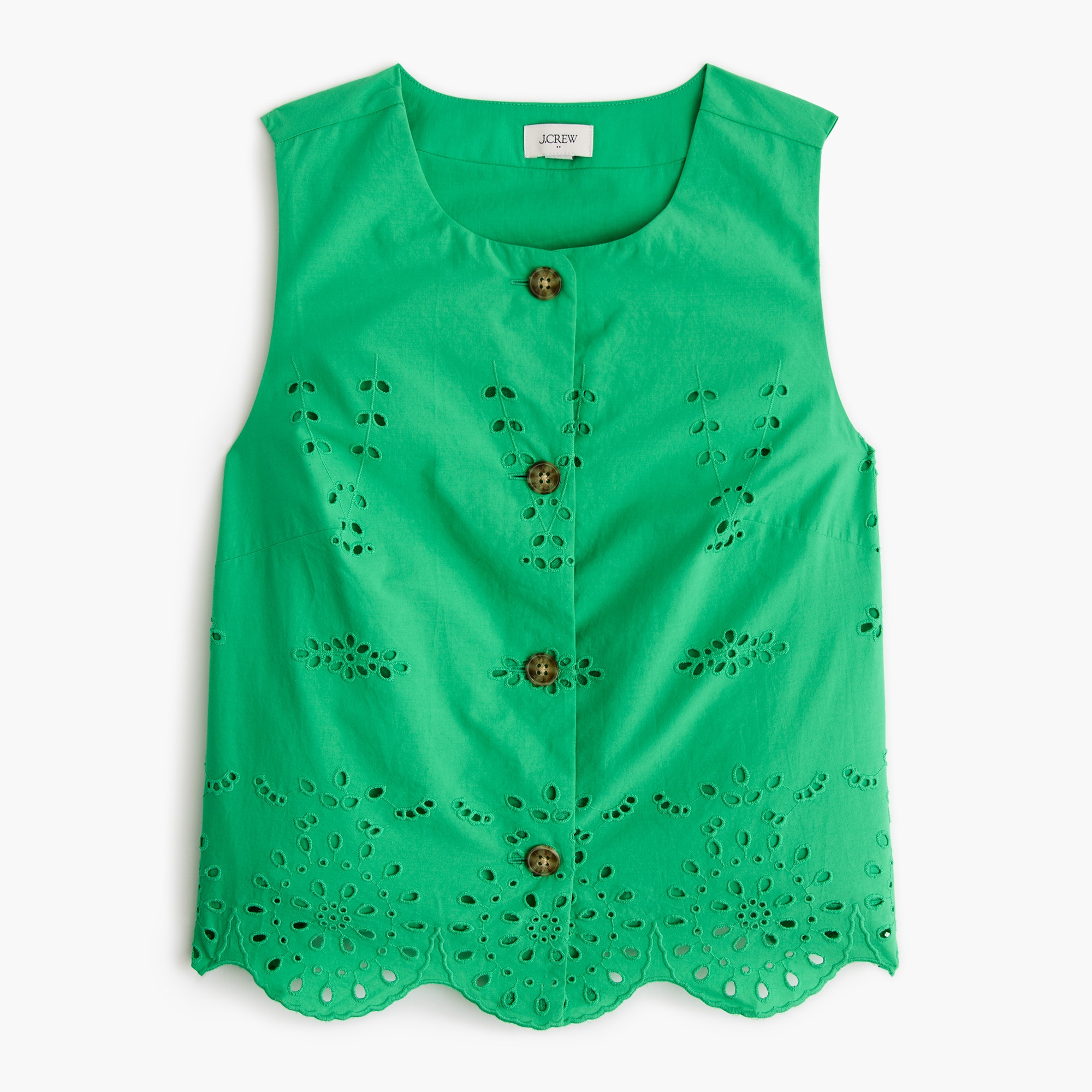 Eyelet Button-front Shell For Women | Factory