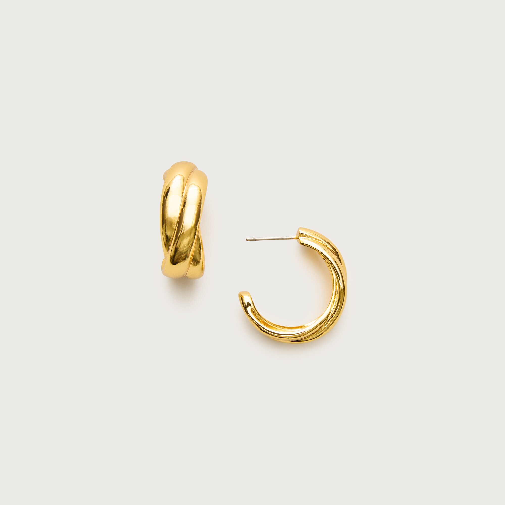 Crossover hoop earrings