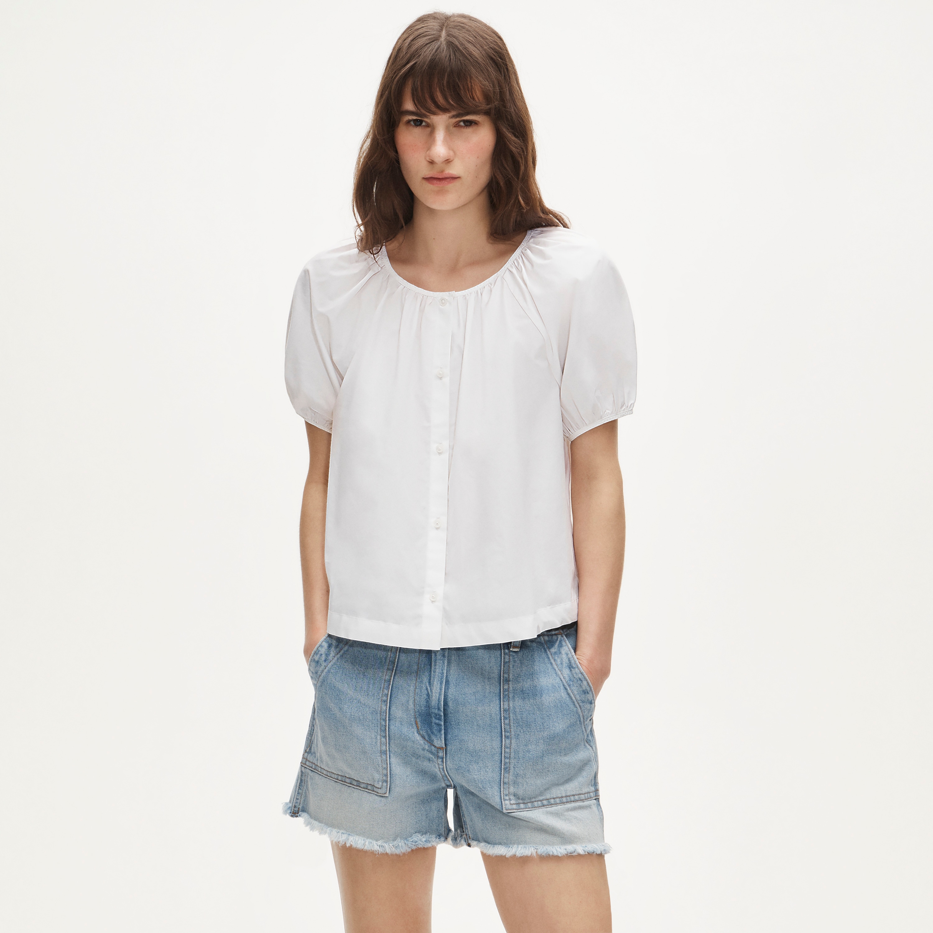 Utility-pocket denim short