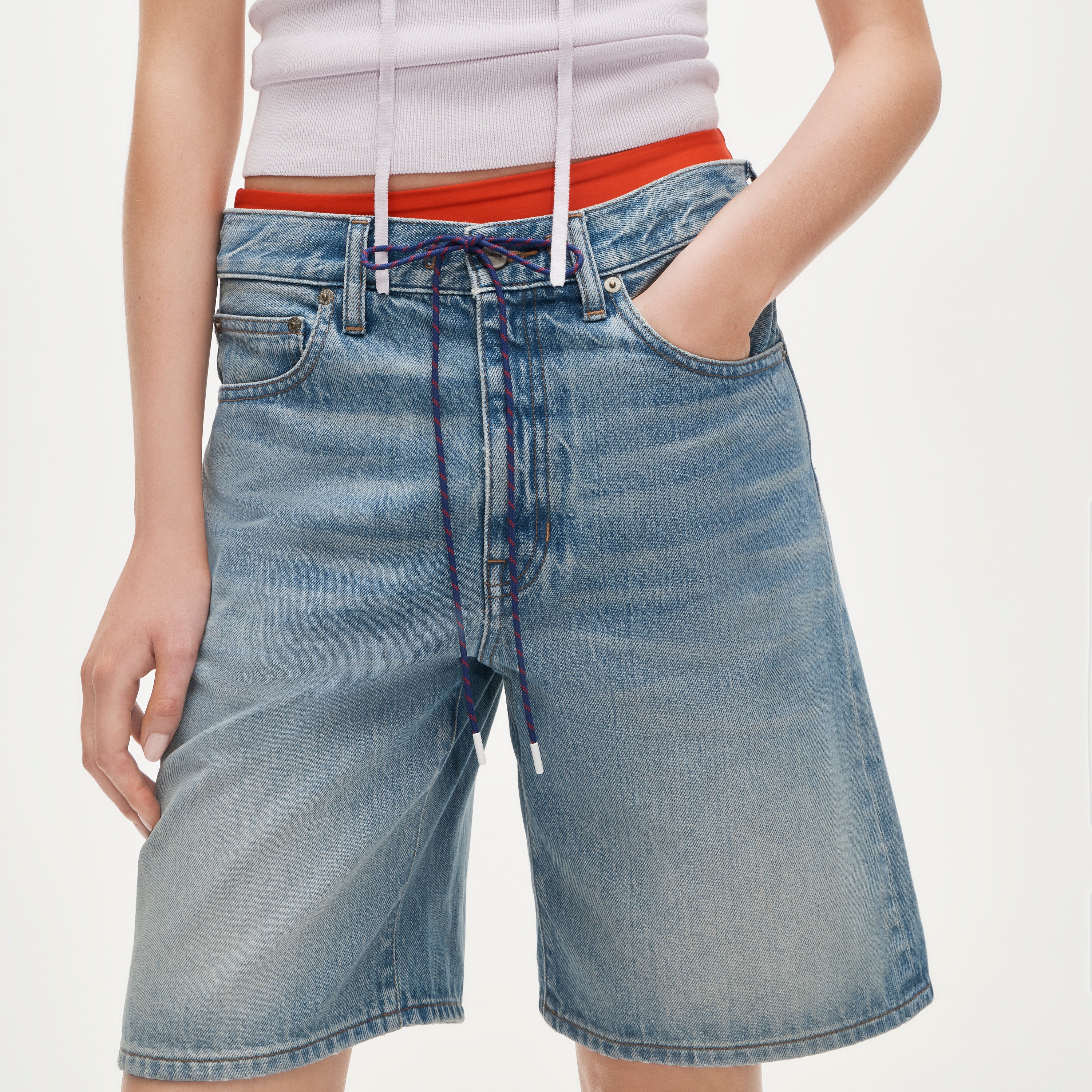 Denim Bermuda Short With Paracord For Women | J.Crew