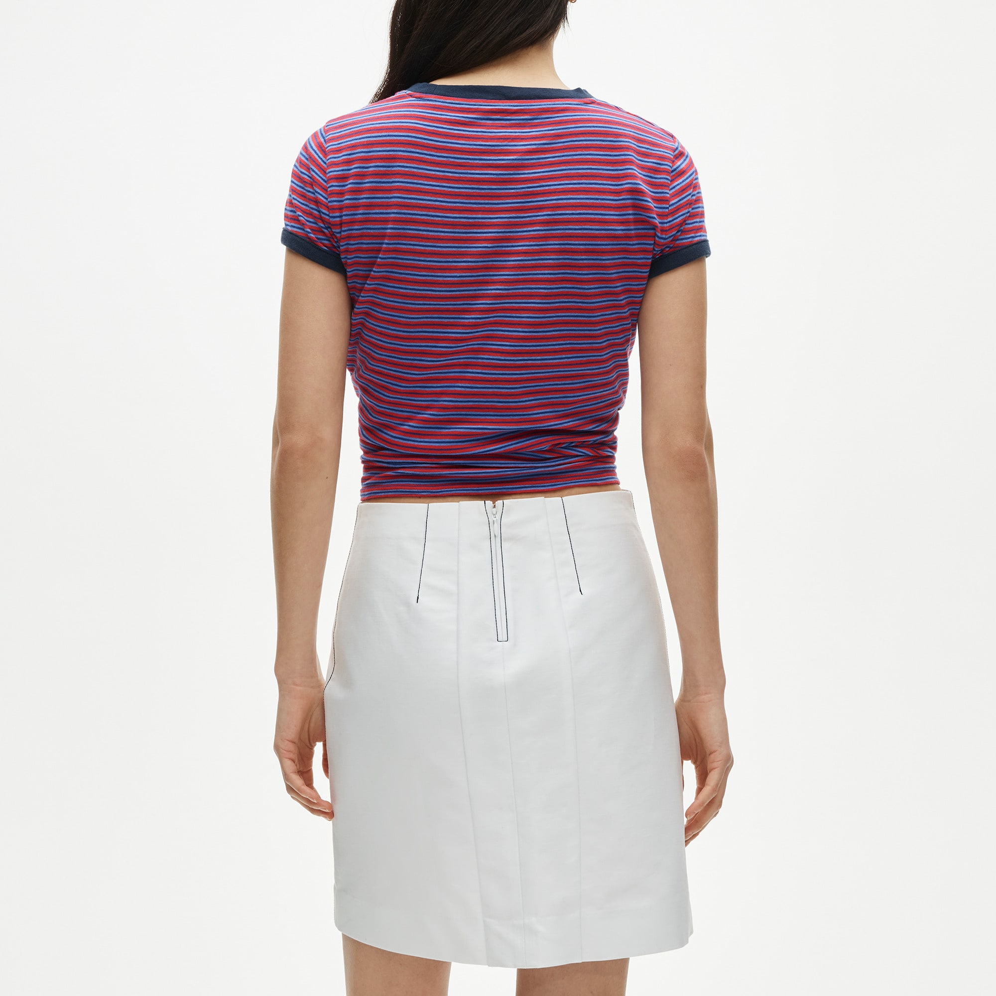 Fairfax skirt in contrast-stitch double cotton poplin - image 5