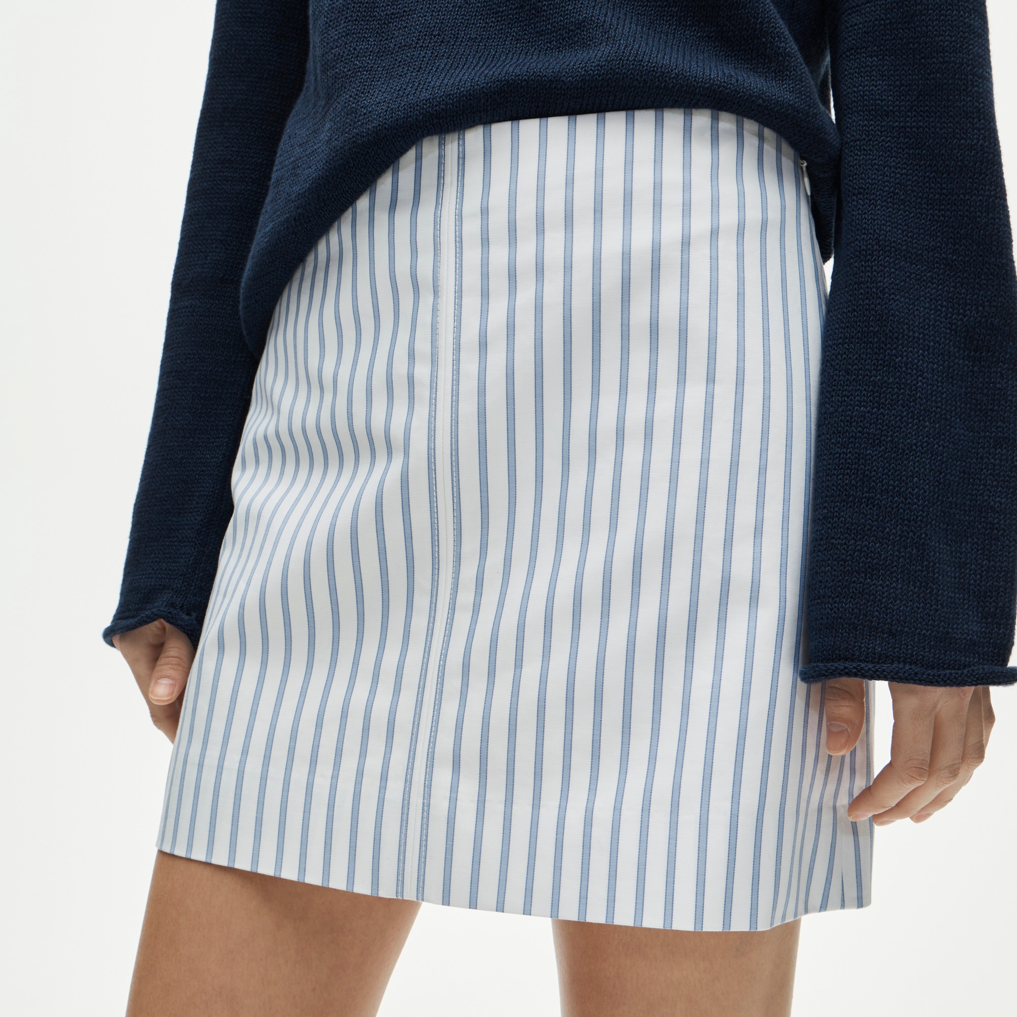 Fairfax mini skirt in striped double cotton poplin - image 3