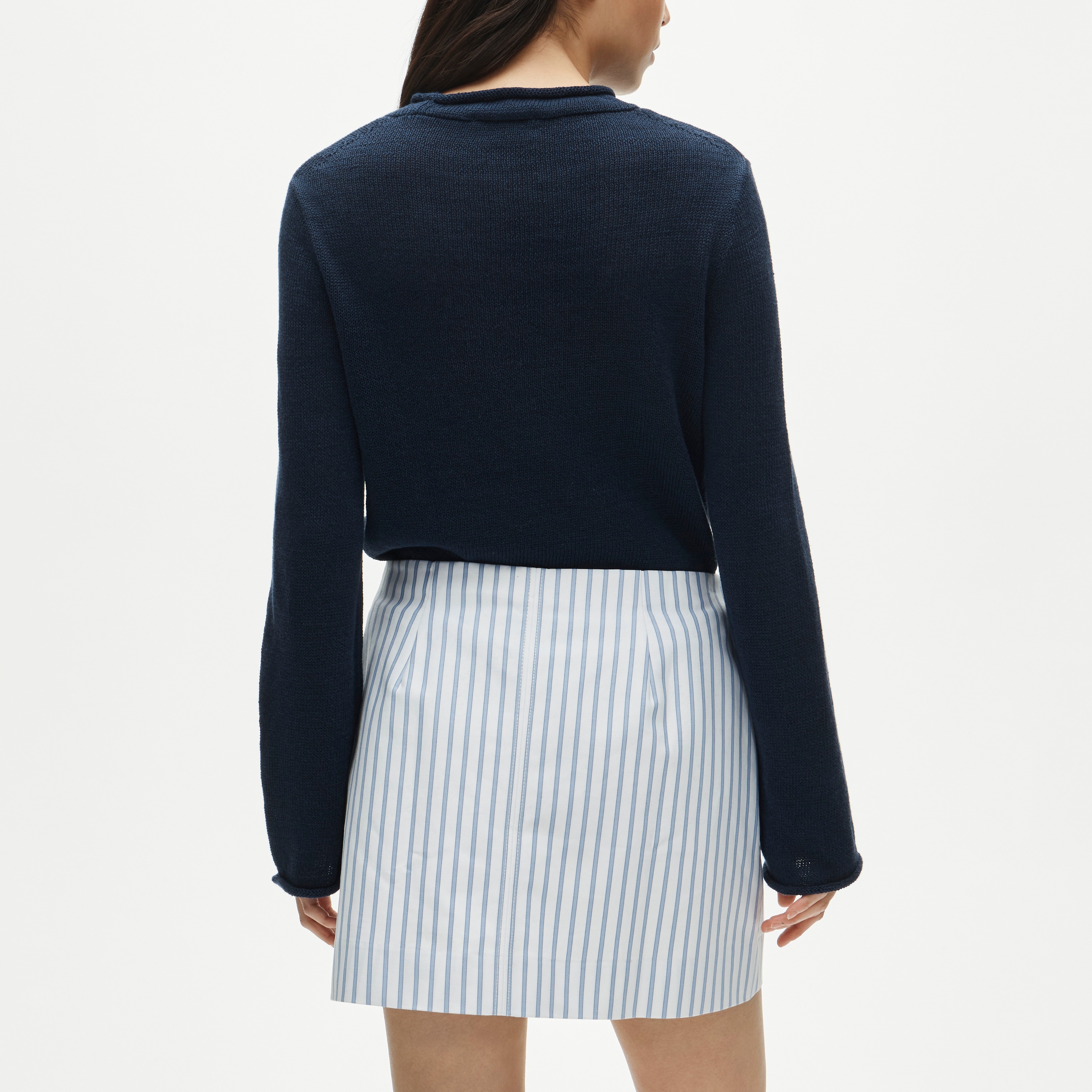 Fairfax mini skirt in striped double cotton poplin - image 4