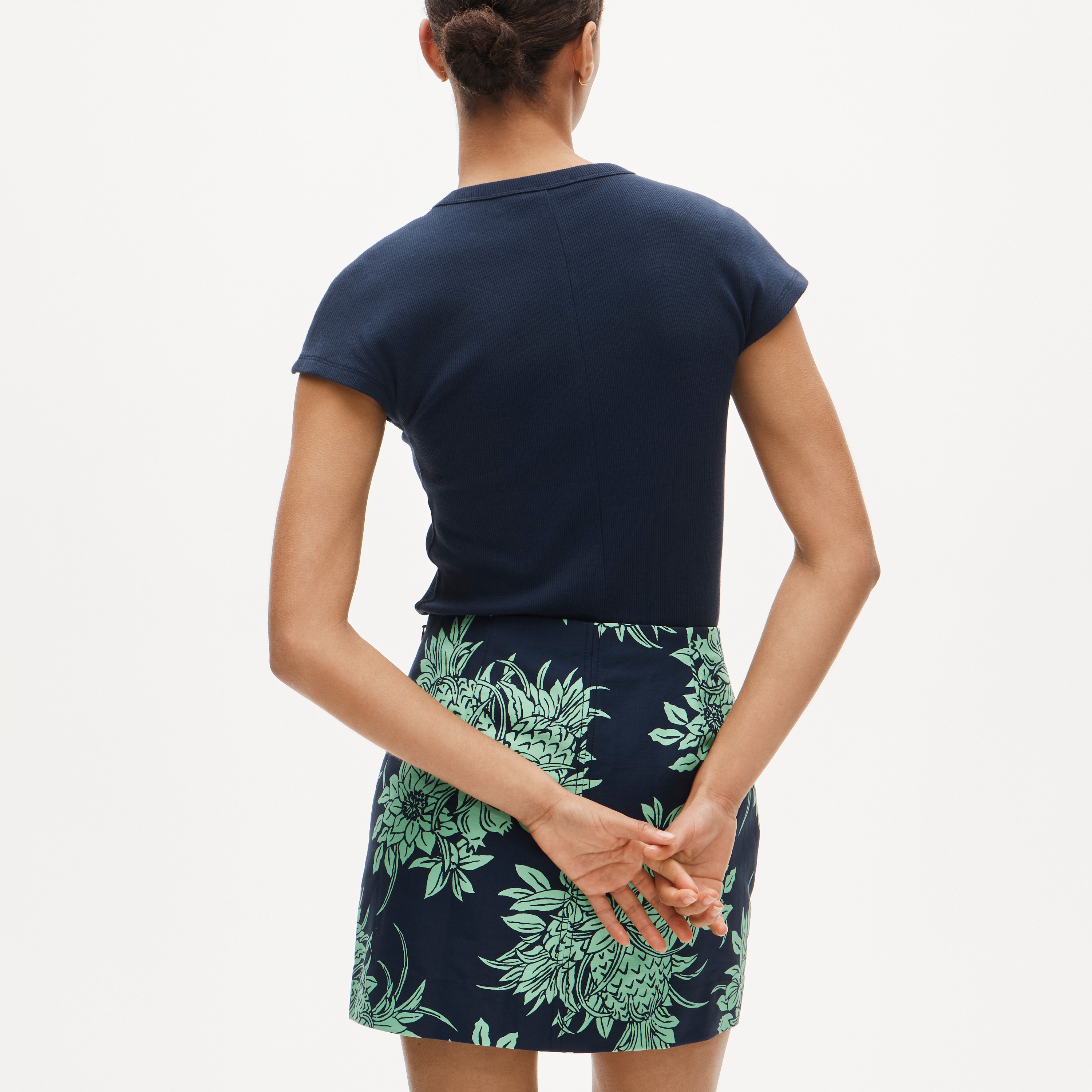 Fairfax mini skirt in pineapple garden&ndash;print double cotton poplin - image 4